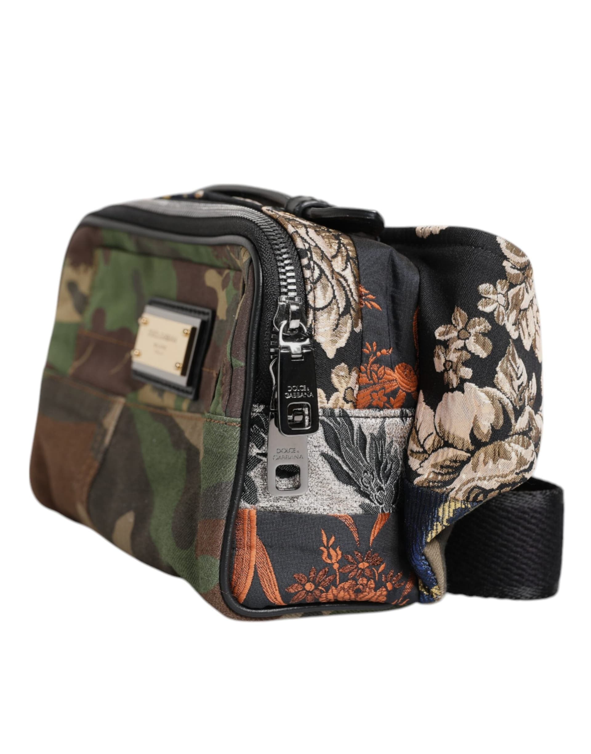 Dolce & Gabbana Multicolor Camouflage Patchwork Logo Waist Fanny Pack Bag - 3