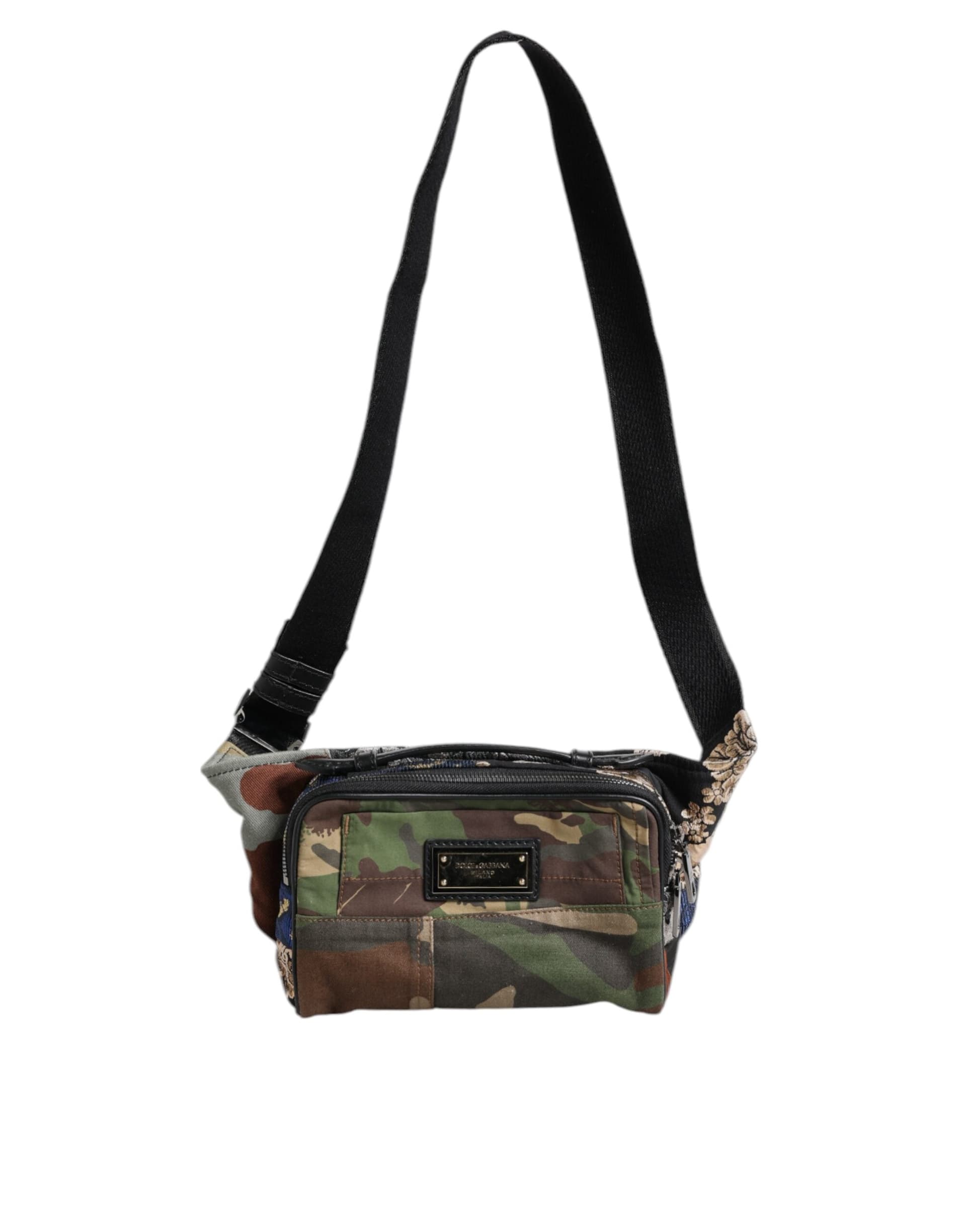 Dolce & Gabbana Multicolor Camouflage Patchwork Logo Waist Fanny Pack Bag - 6