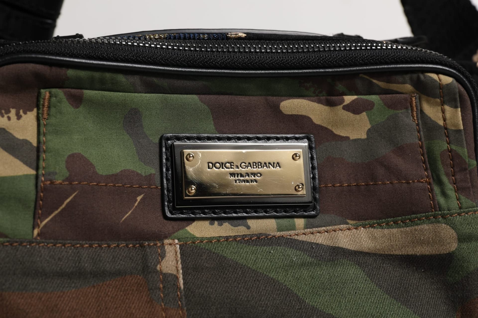 Dolce & Gabbana Multicolor Camouflage Patchwork Logo Waist Fanny Pack Bag - 7