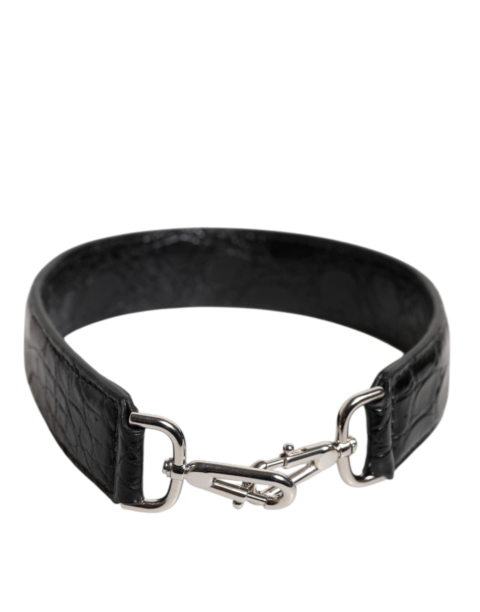 Dolce & Gabbana Black Alligator Leather Bag Shoulder Strap - 2
