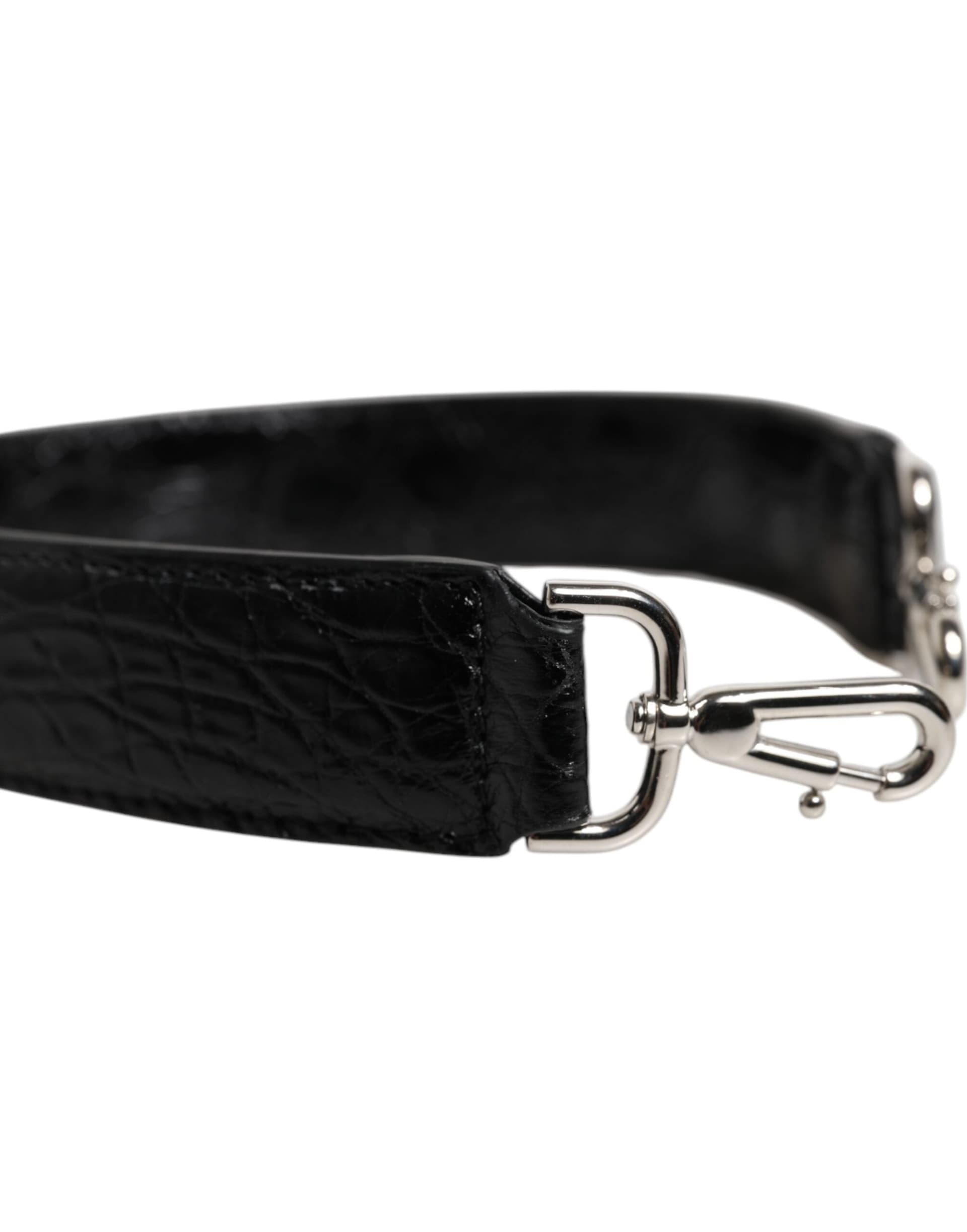 Dolce & Gabbana Black Alligator Leather Bag Shoulder Strap - 3