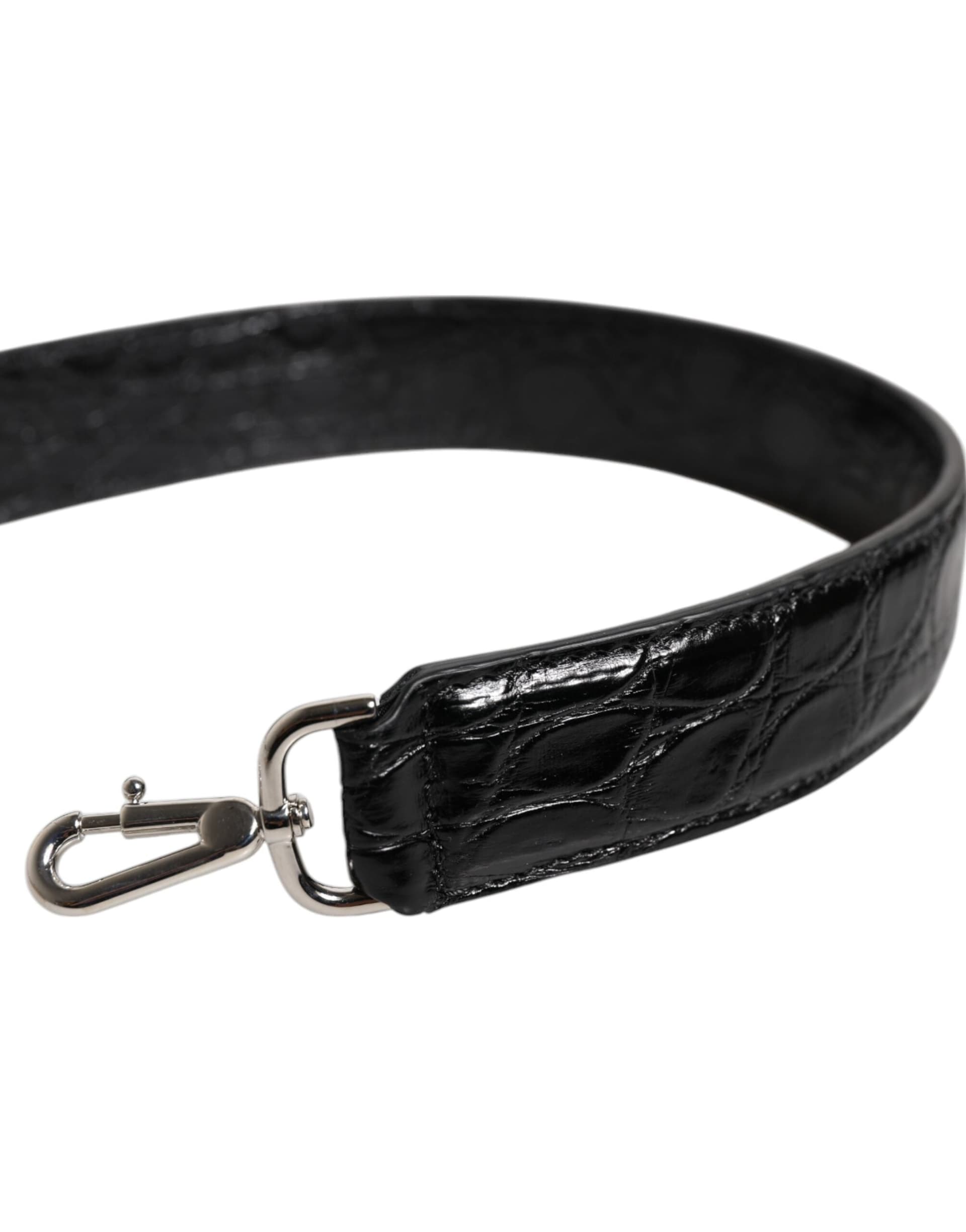 Dolce & Gabbana Black Alligator Leather Bag Shoulder Strap - 4