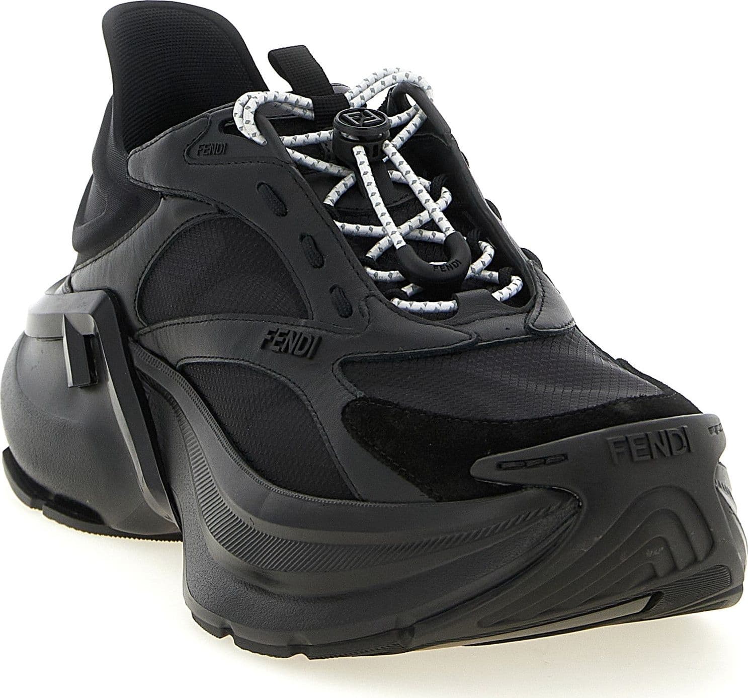 Fendi Black Calfskin Athletic Sneakers - 2