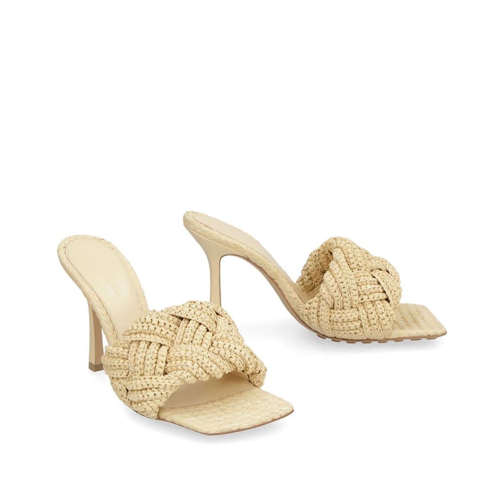 Bottega Veneta Beige Raffia Mules - 2