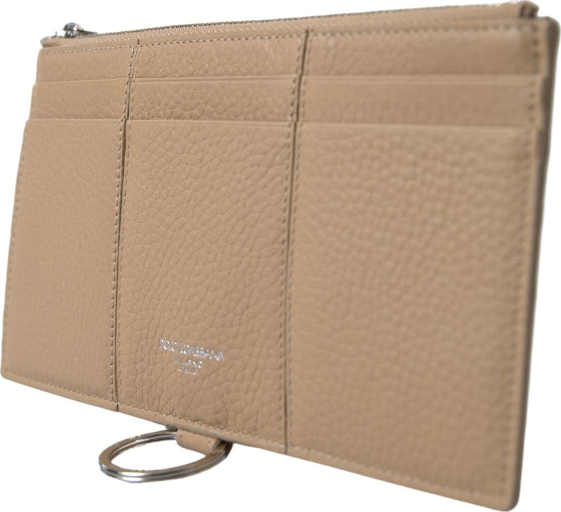 Dolce & Gabbana Beige Leather Shoulder Cardholder Shoulder Strap Wallet - 3