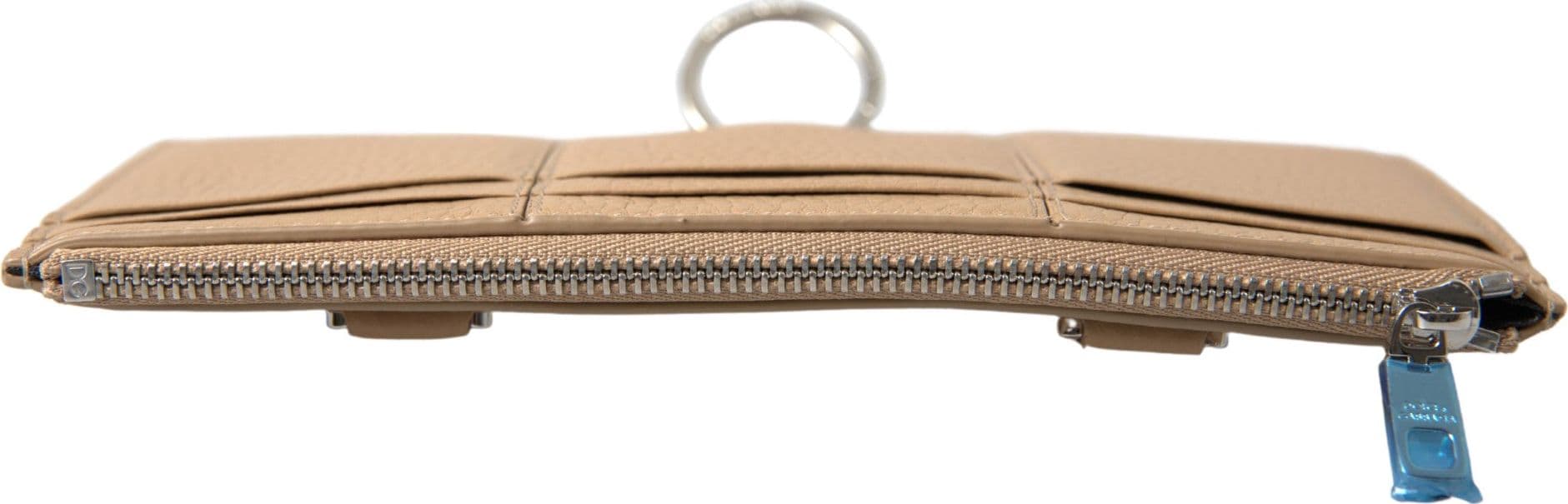 Dolce & Gabbana Beige Leather Shoulder Cardholder Shoulder Strap Wallet - 4