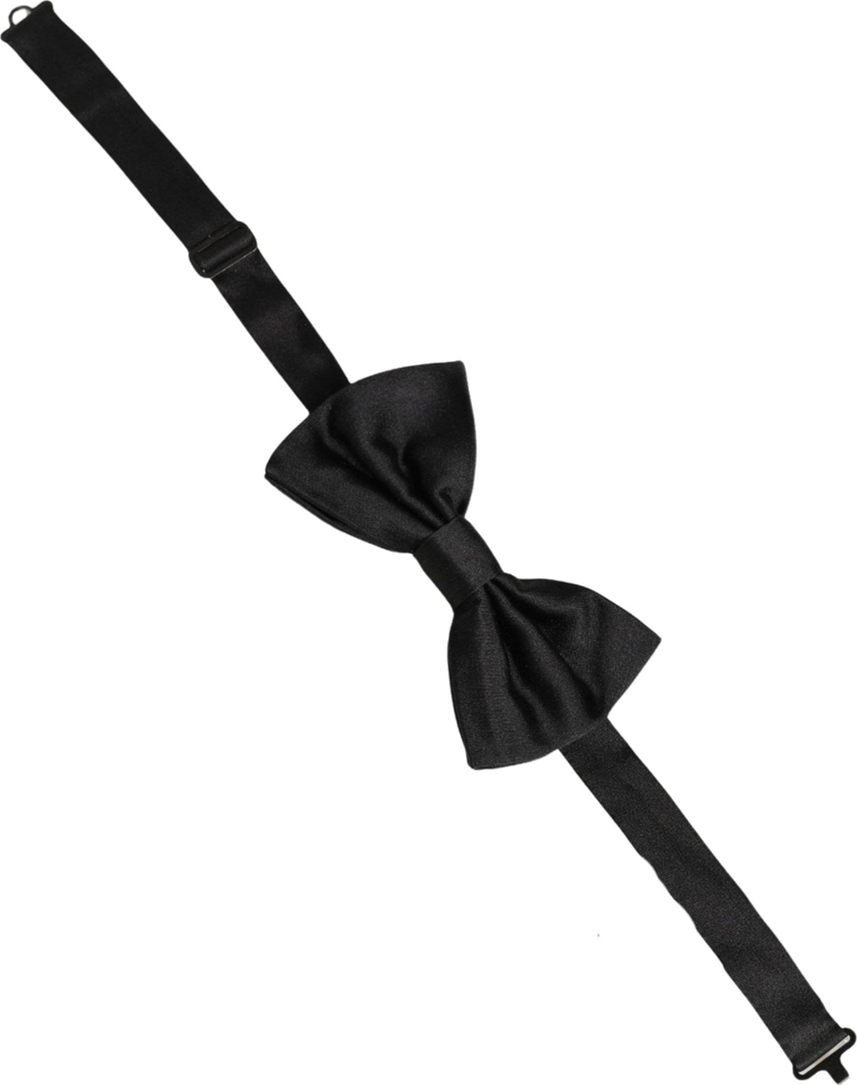 Dolce & Gabbana Men Black 100% Silk Adjustable Neck Papillon Bow Tie - 3