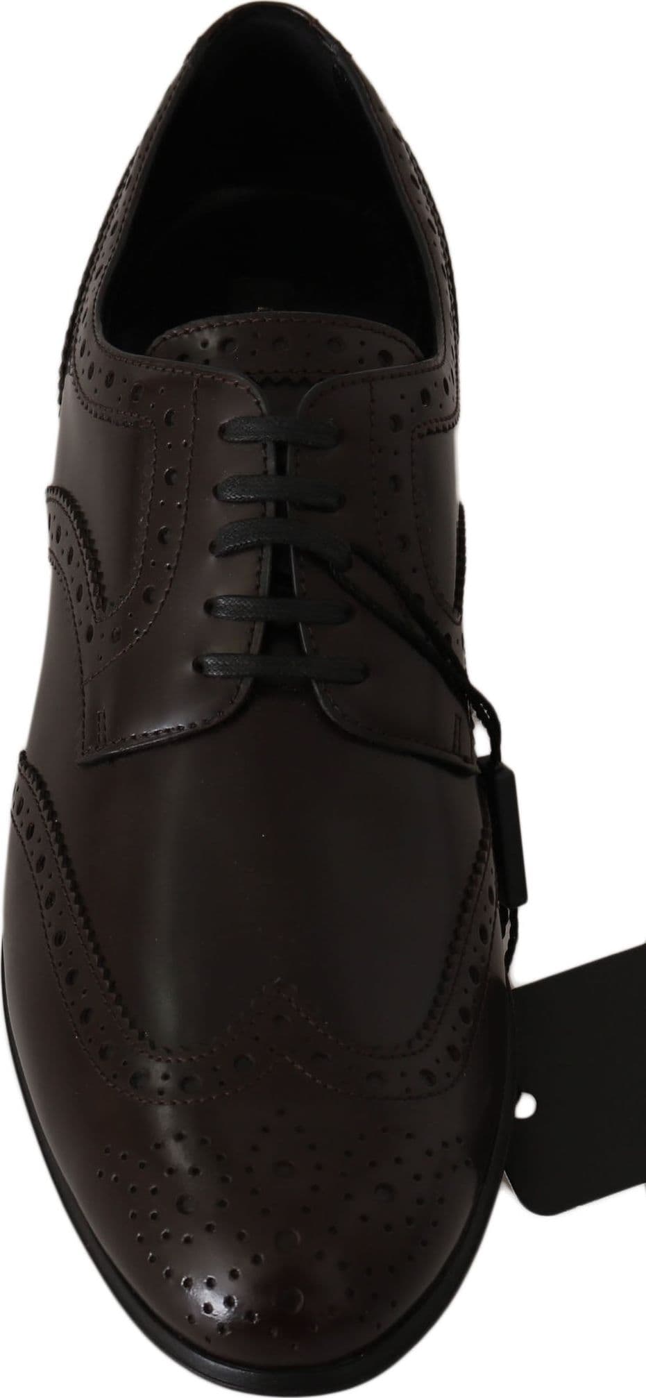 Dolce & Gabbana Brown Leather Broques Oxford Wingtip Shoes - 7