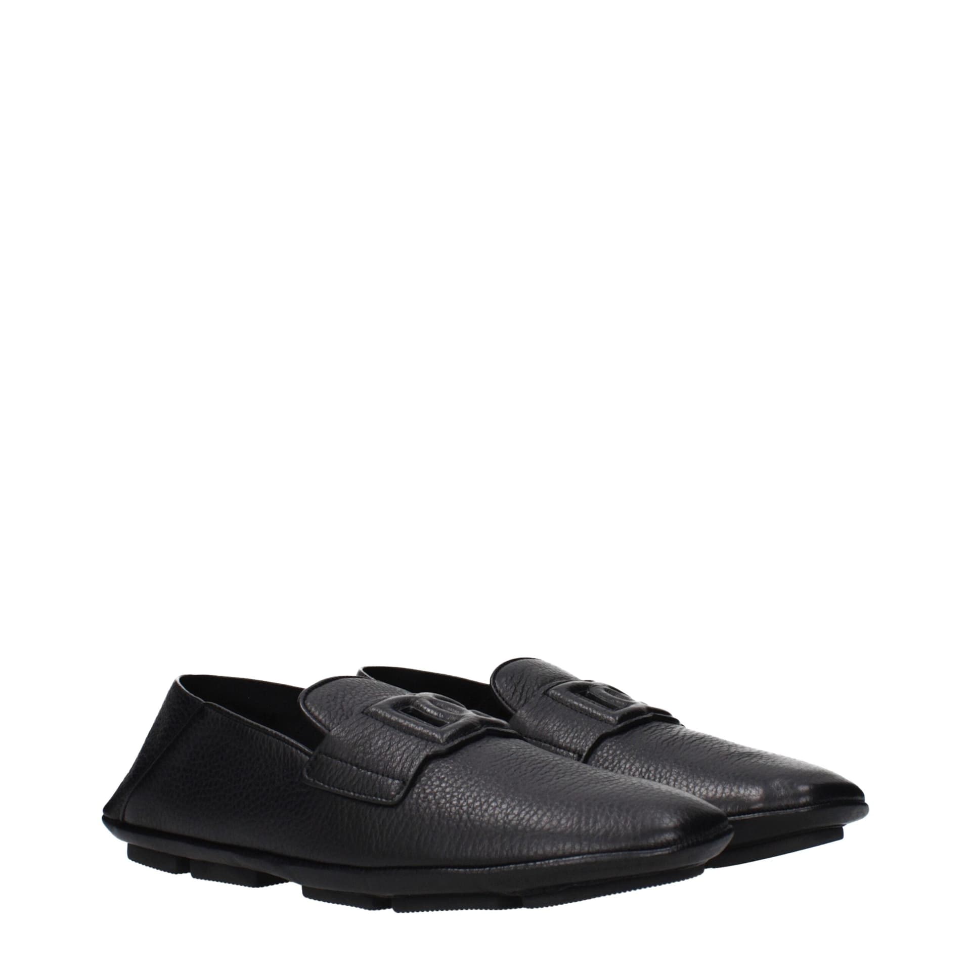 Dolce & Gabbana Black Leather Slip-On Loafers - 2
