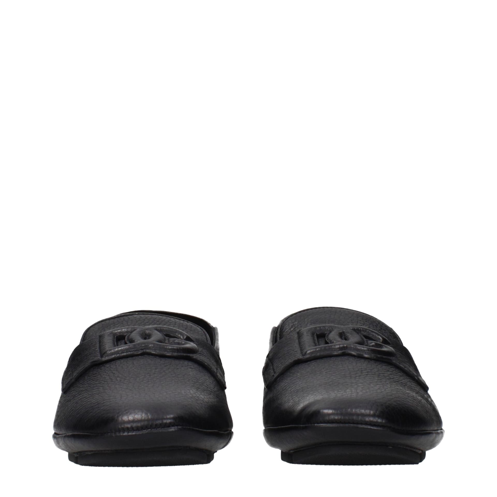 Dolce & Gabbana Black Leather Slip-On Loafers - 3
