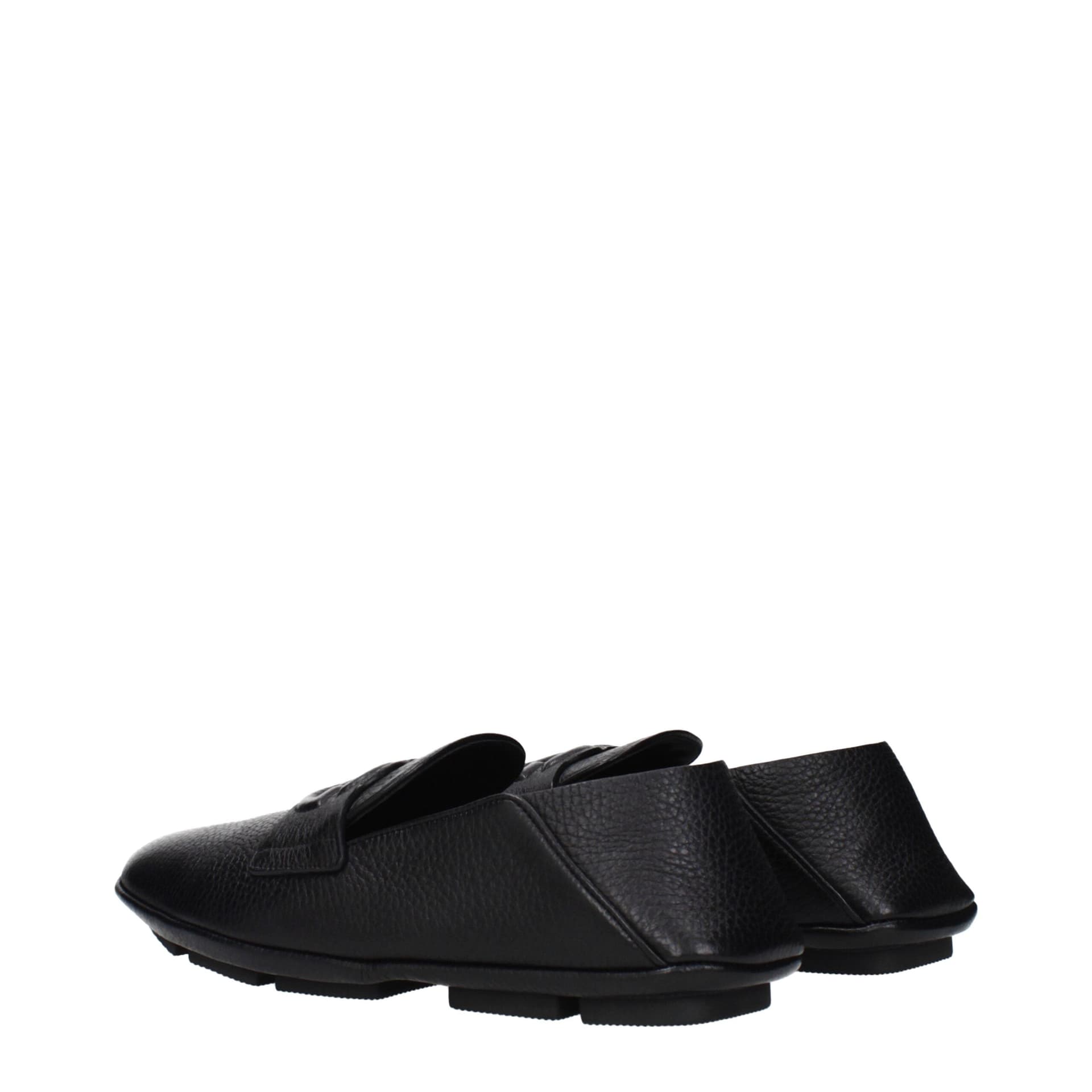 Dolce & Gabbana Black Leather Slip-On Loafers - 4