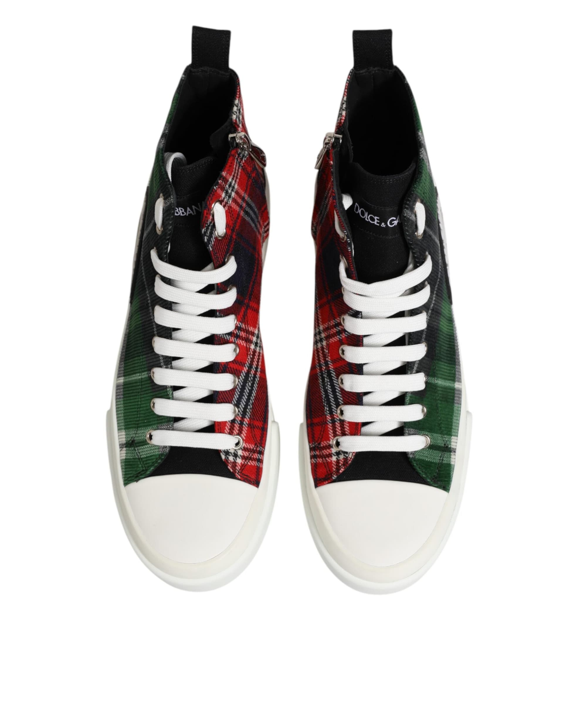 Dolce & Gabbana Multicolor Cotton High Top Men Sneakers Shoes - 2
