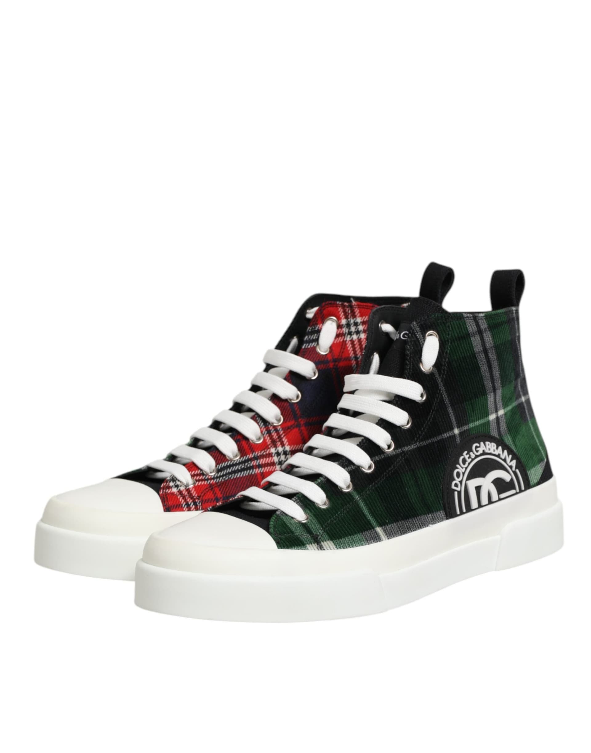 Dolce & Gabbana Multicolor Cotton High Top Men Sneakers Shoes - 3