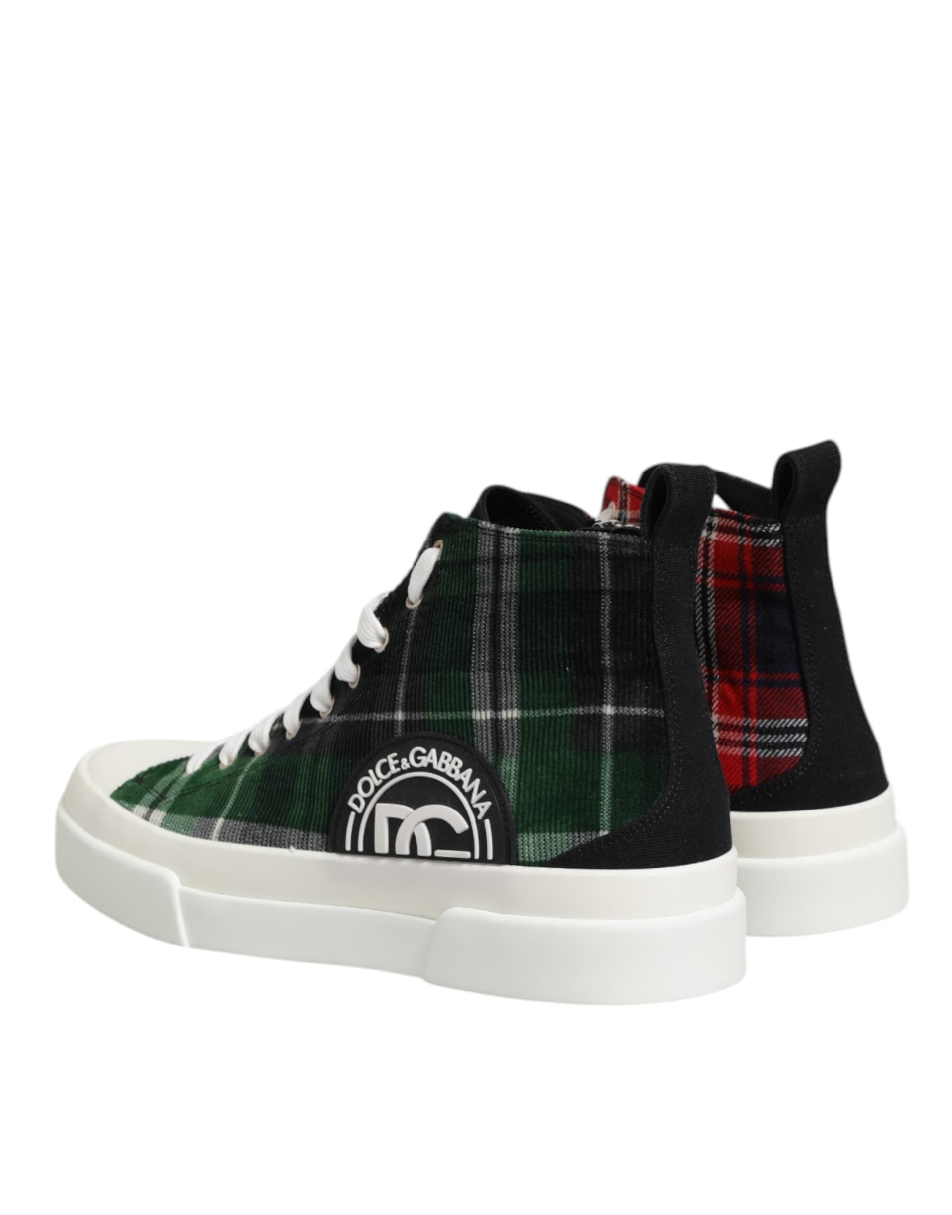 Dolce & Gabbana Multicolor Cotton High Top Men Sneakers Shoes - 4