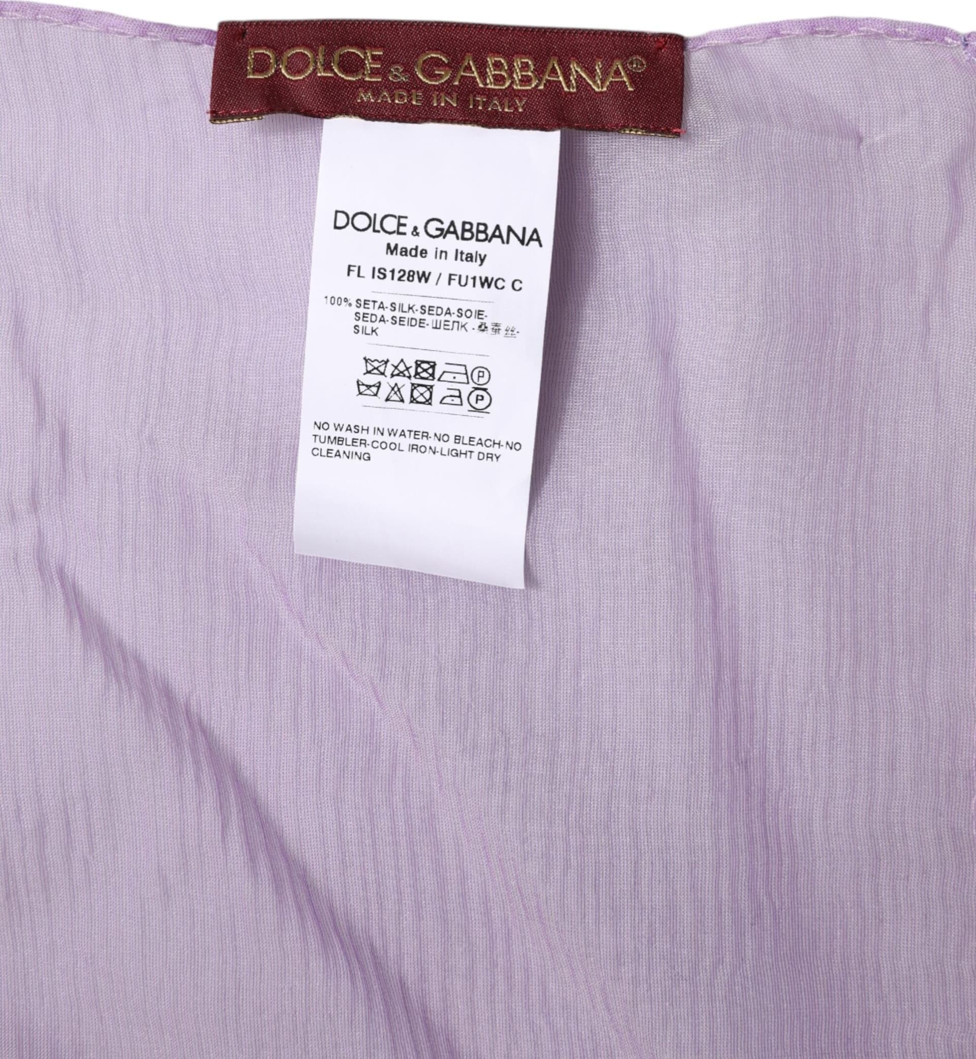 Dolce & Gabbana Purple Silk Rectangle Wrap Shawl Scarf - 6