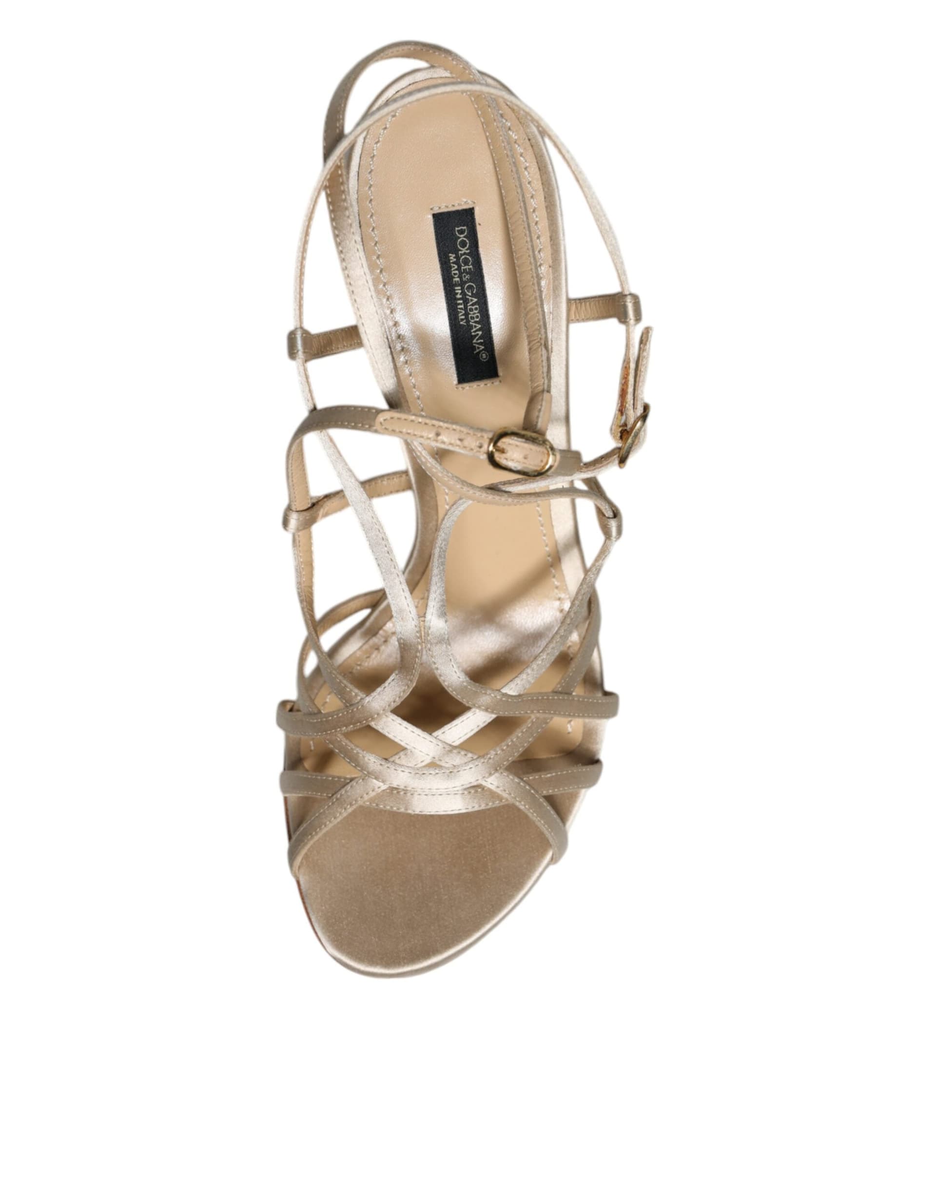 Dolce & Gabbana Beige Leather Stiletto Heels Sandals Shoes - 5