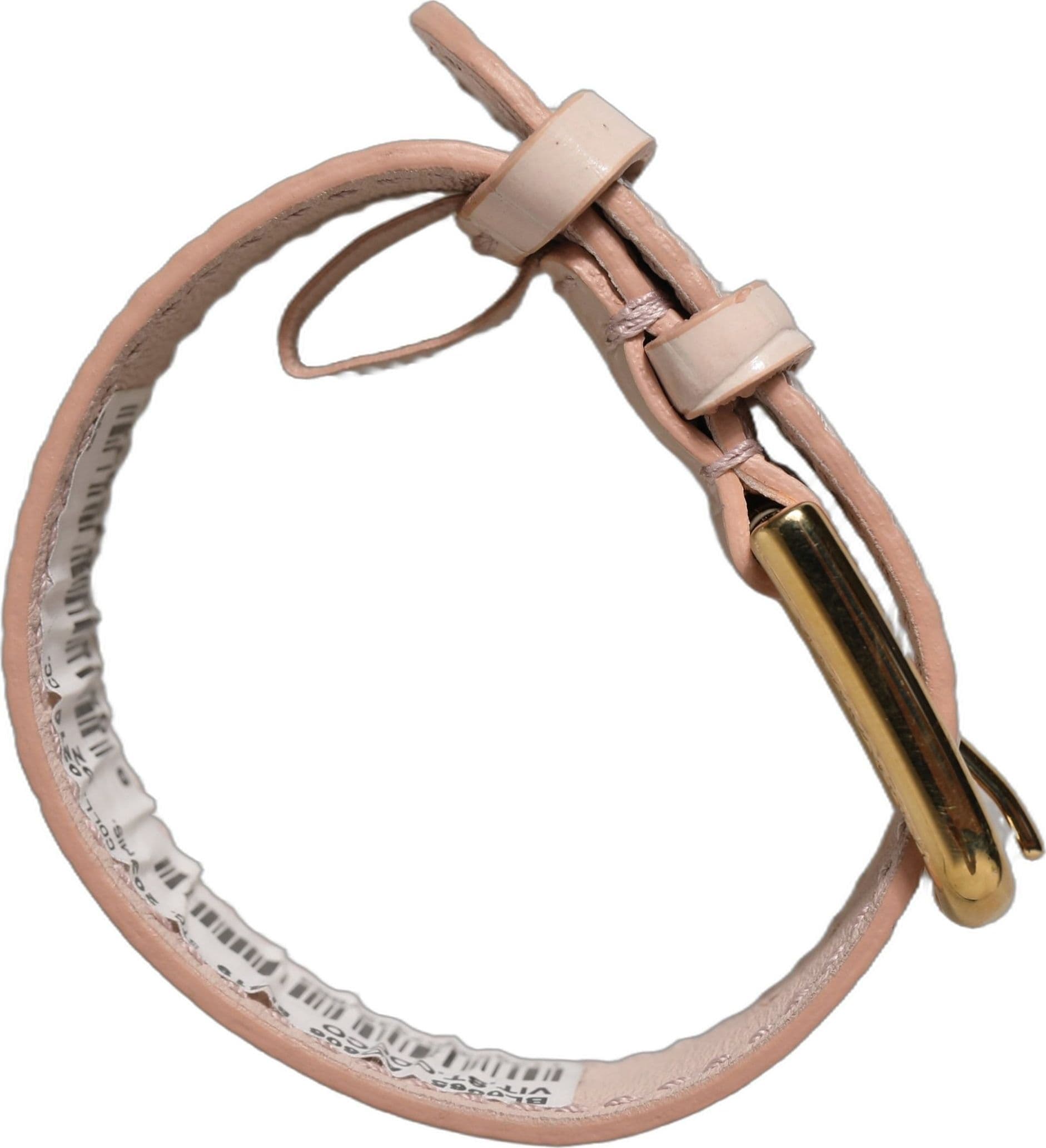 Dolce & Gabbana Pink Embossed Leather Gold Buckle Belt Strap Bracelet - 7