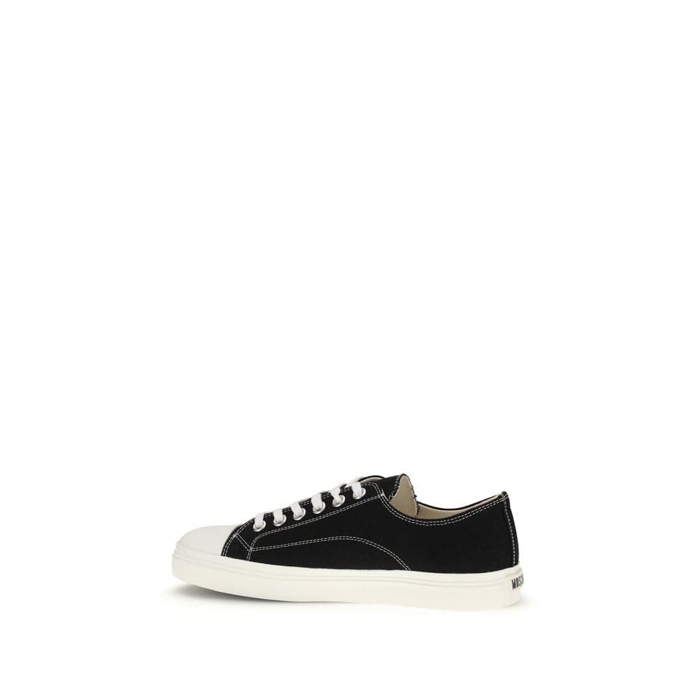 Moschino Black Cotton Low Top Sneakers - 3