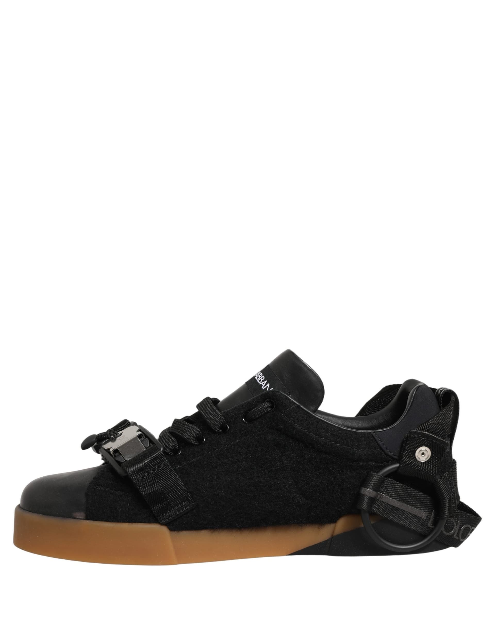 Dolce & Gabbana Black Leather Low Trainers Men Sneakers Shoes - 5