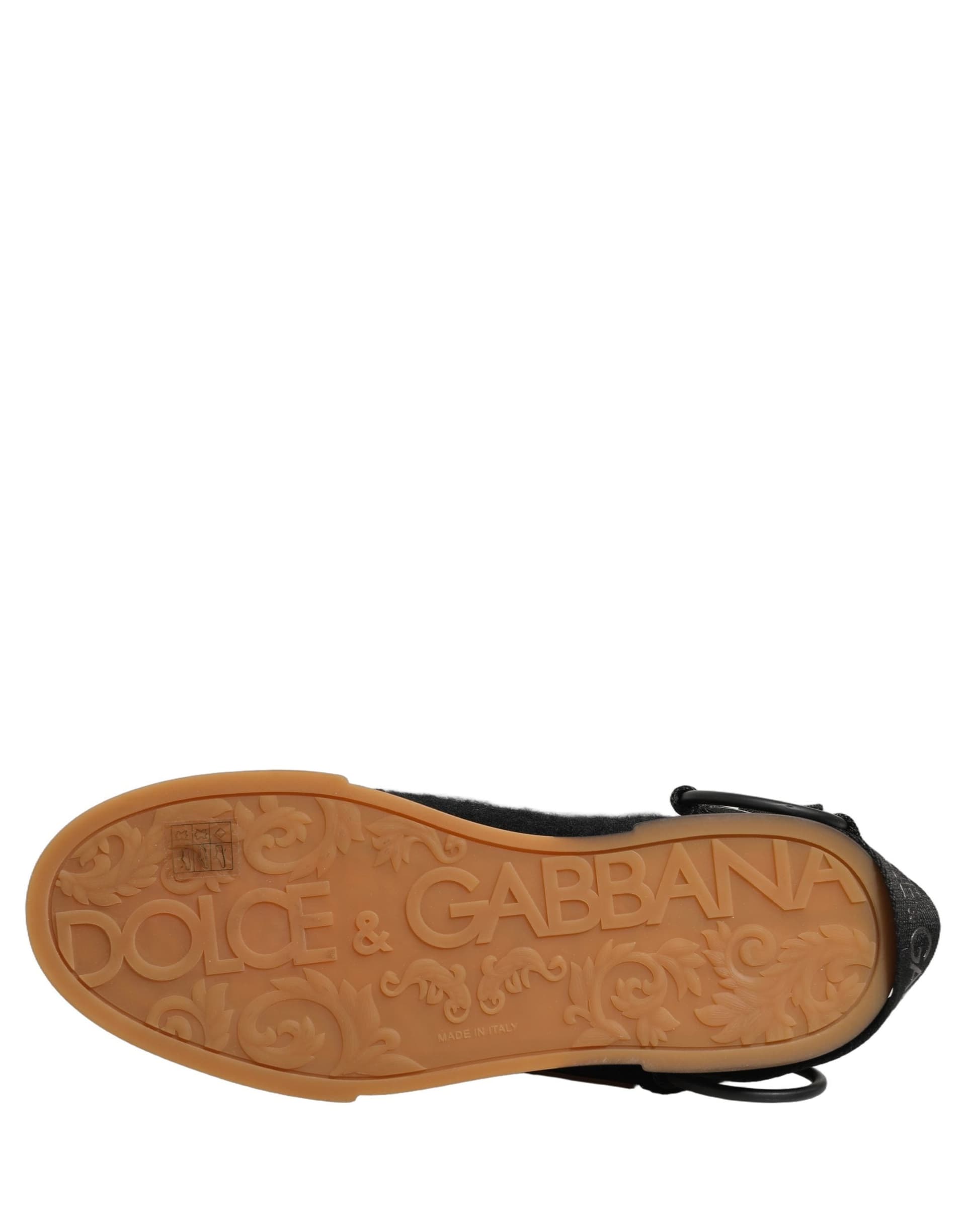 Dolce & Gabbana Black Leather Low Trainers Men Sneakers Shoes - 8