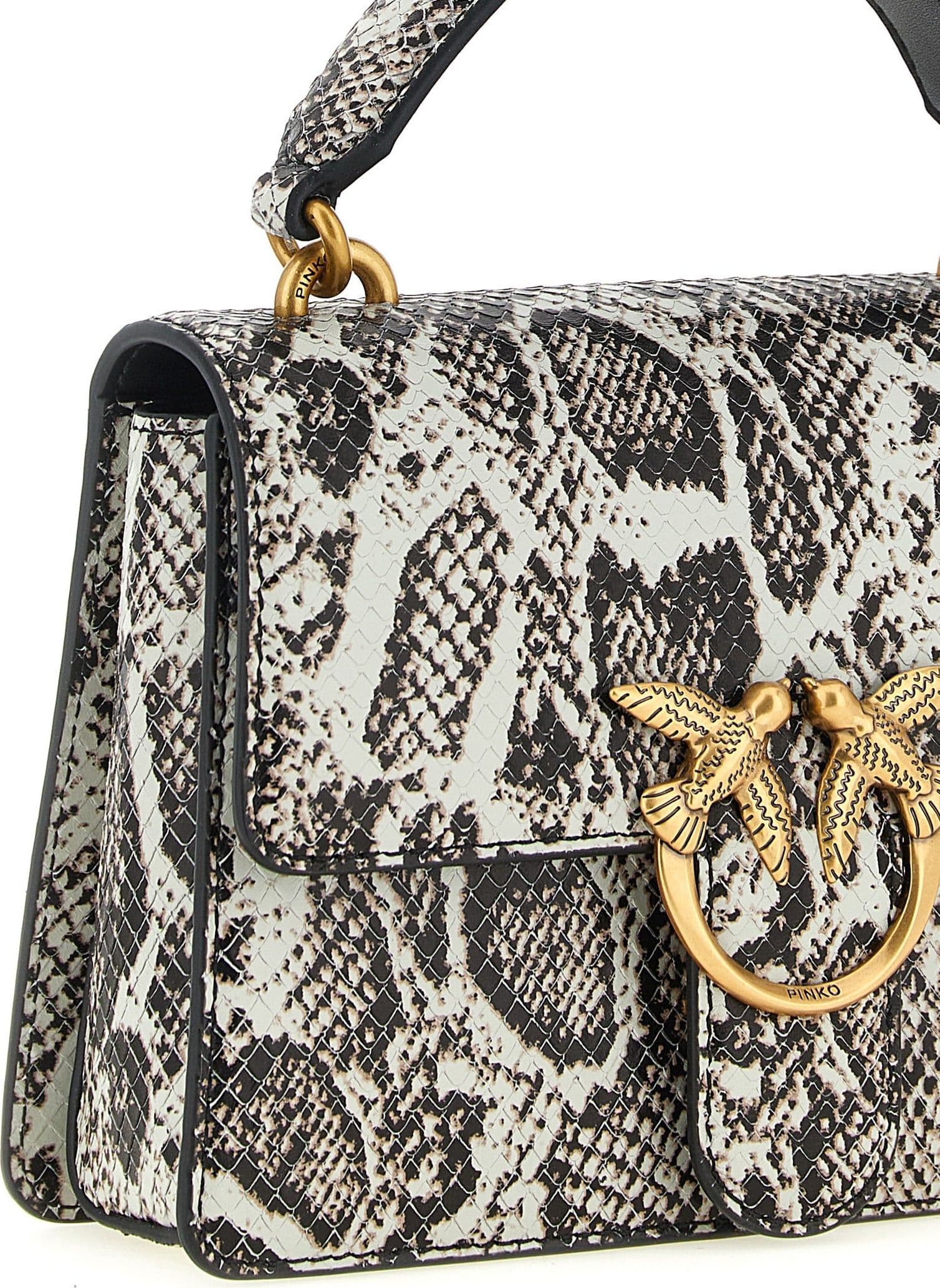 PINKO Gray Calfskin Handbag - 3