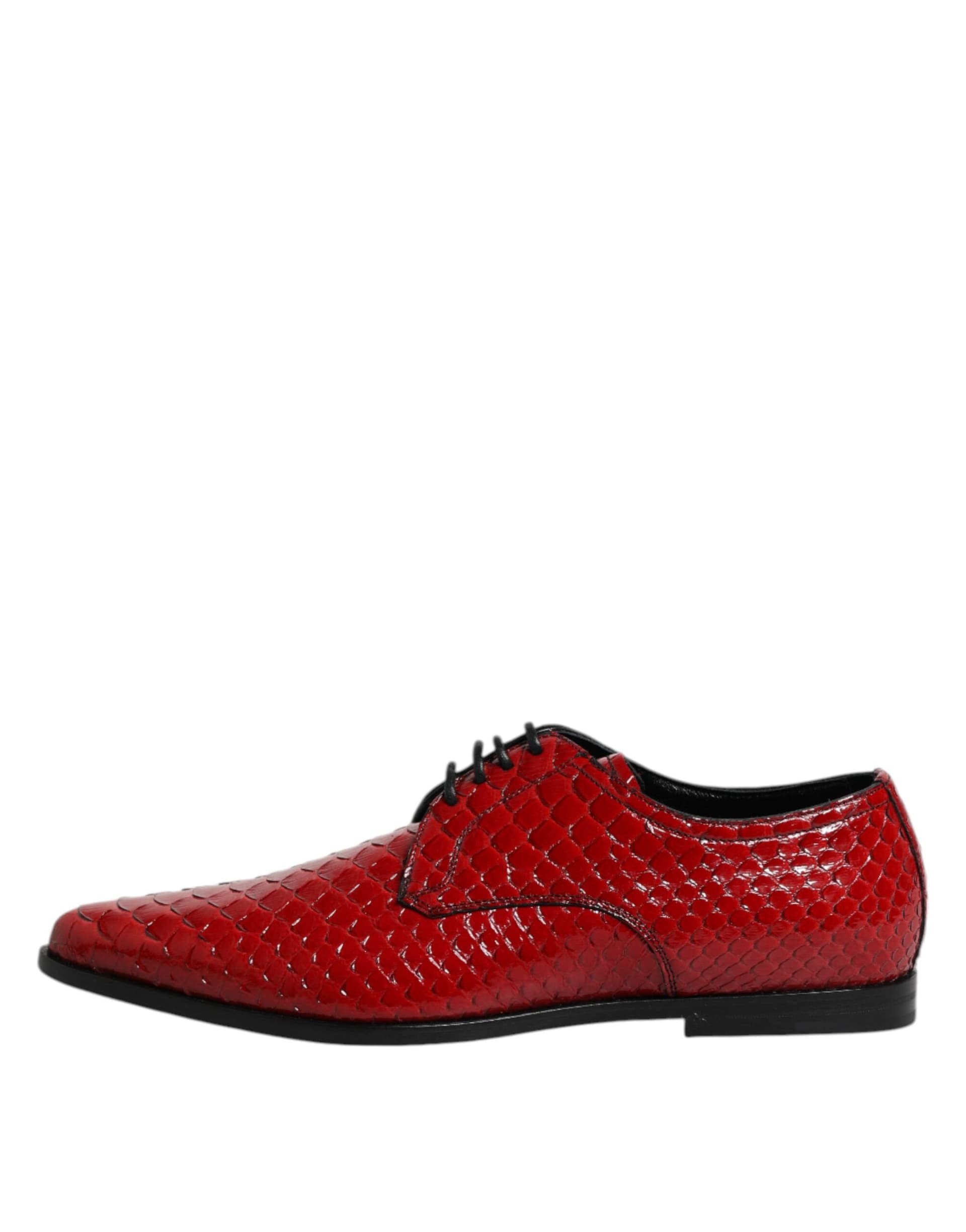 Dolce & Gabbana Red Exotic Leather Lace Up Dress Derby Shoes - 5