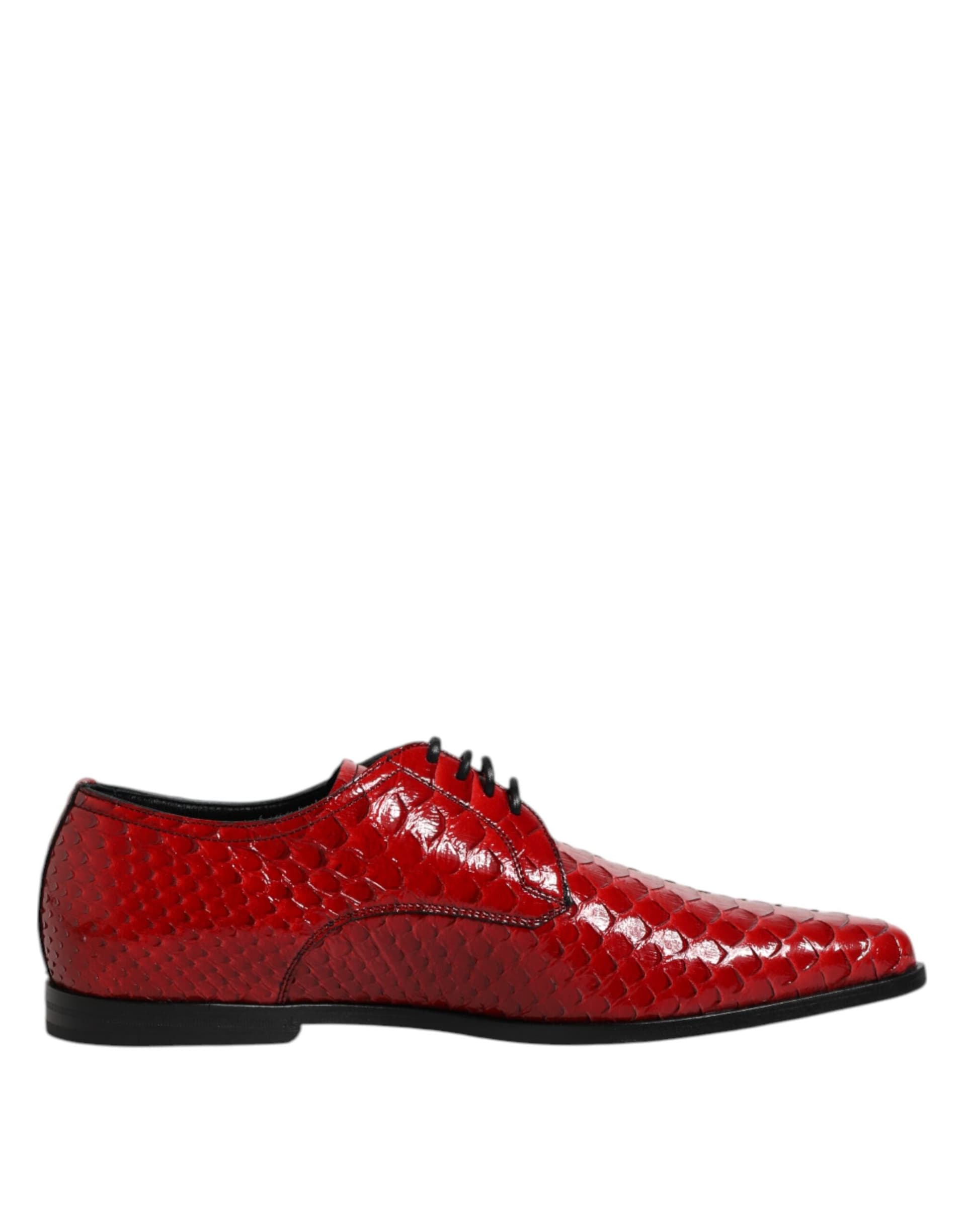 Dolce & Gabbana Red Exotic Leather Lace Up Dress Derby Shoes - 6
