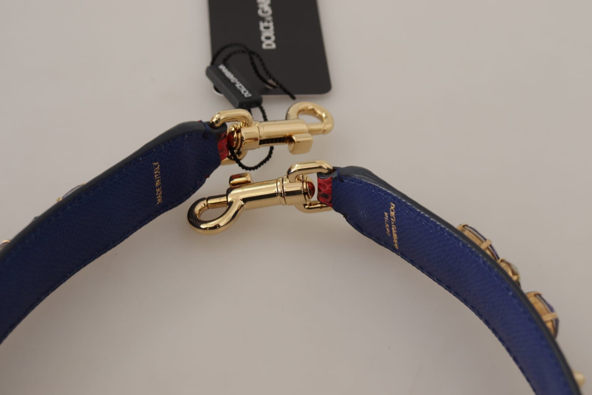 Dolce & Gabbana Red Exotic Leather Crystals Bag Shoulder Strap - 4
