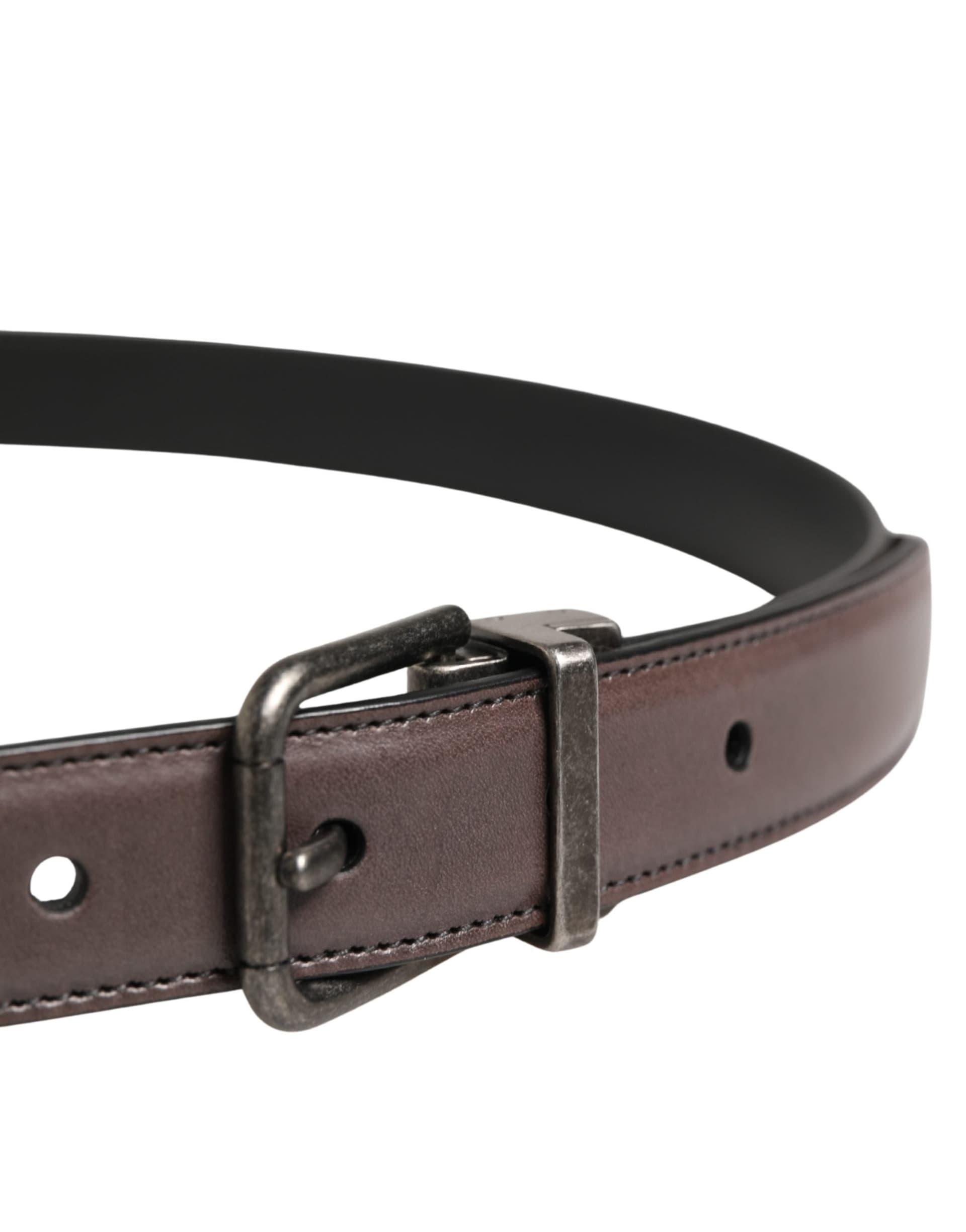 Dolce & Gabbana Men Brown Classic Leather Metal Buckle Belt - 4