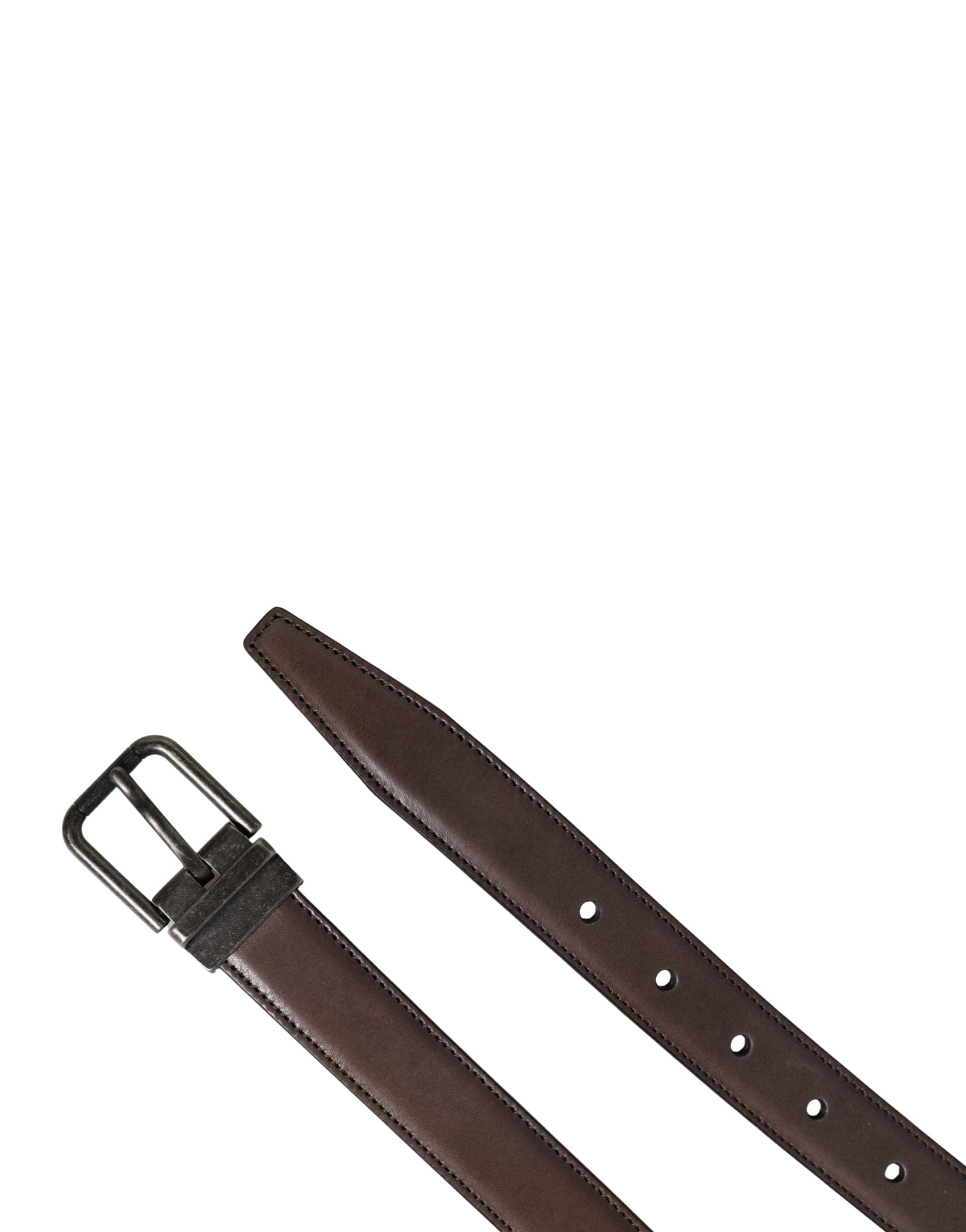 Dolce & Gabbana Men Brown Classic Leather Metal Buckle Belt - 7