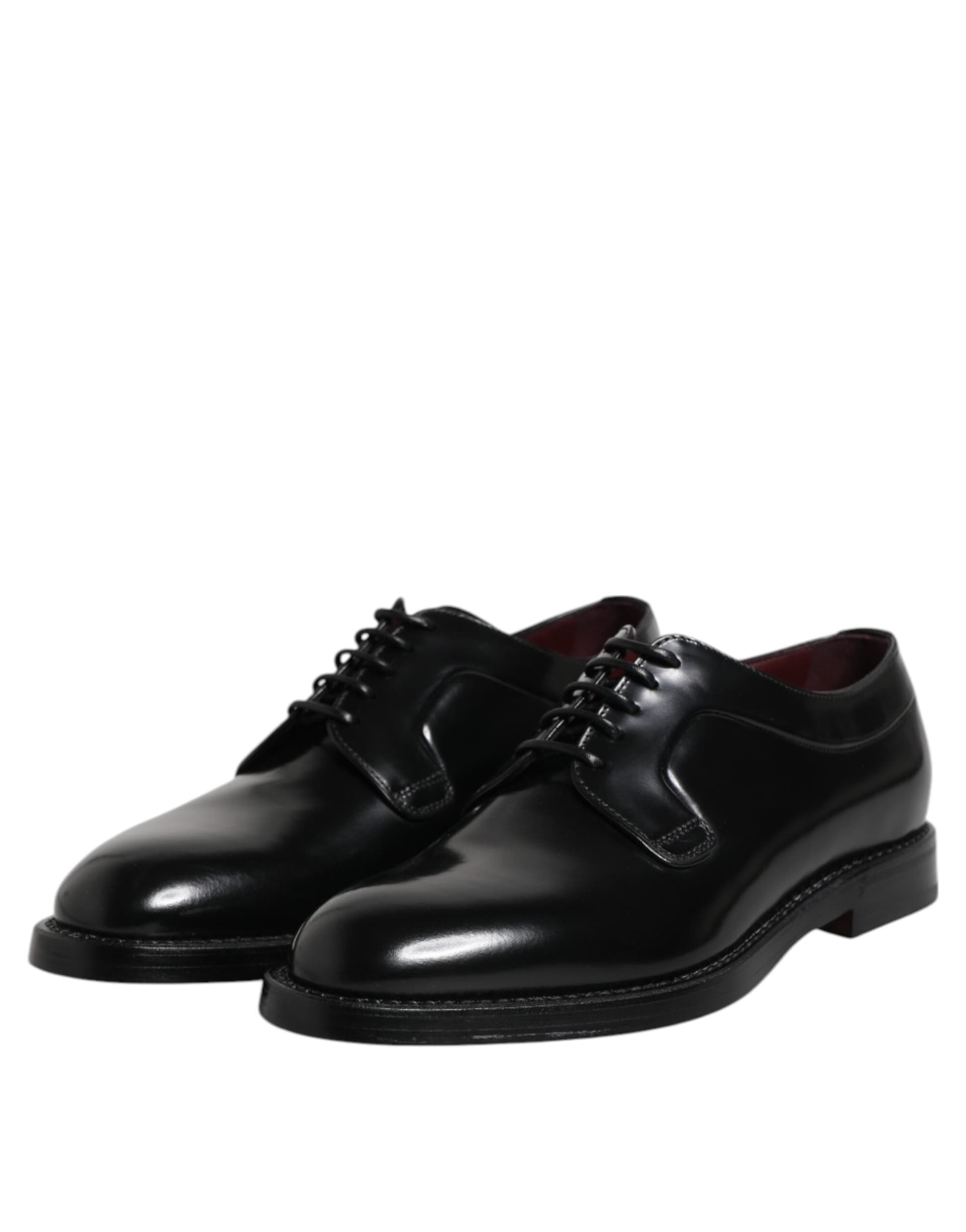 Dolce & Gabbana Black Calf Leather Lace Up Dress Derby Shoes - 3