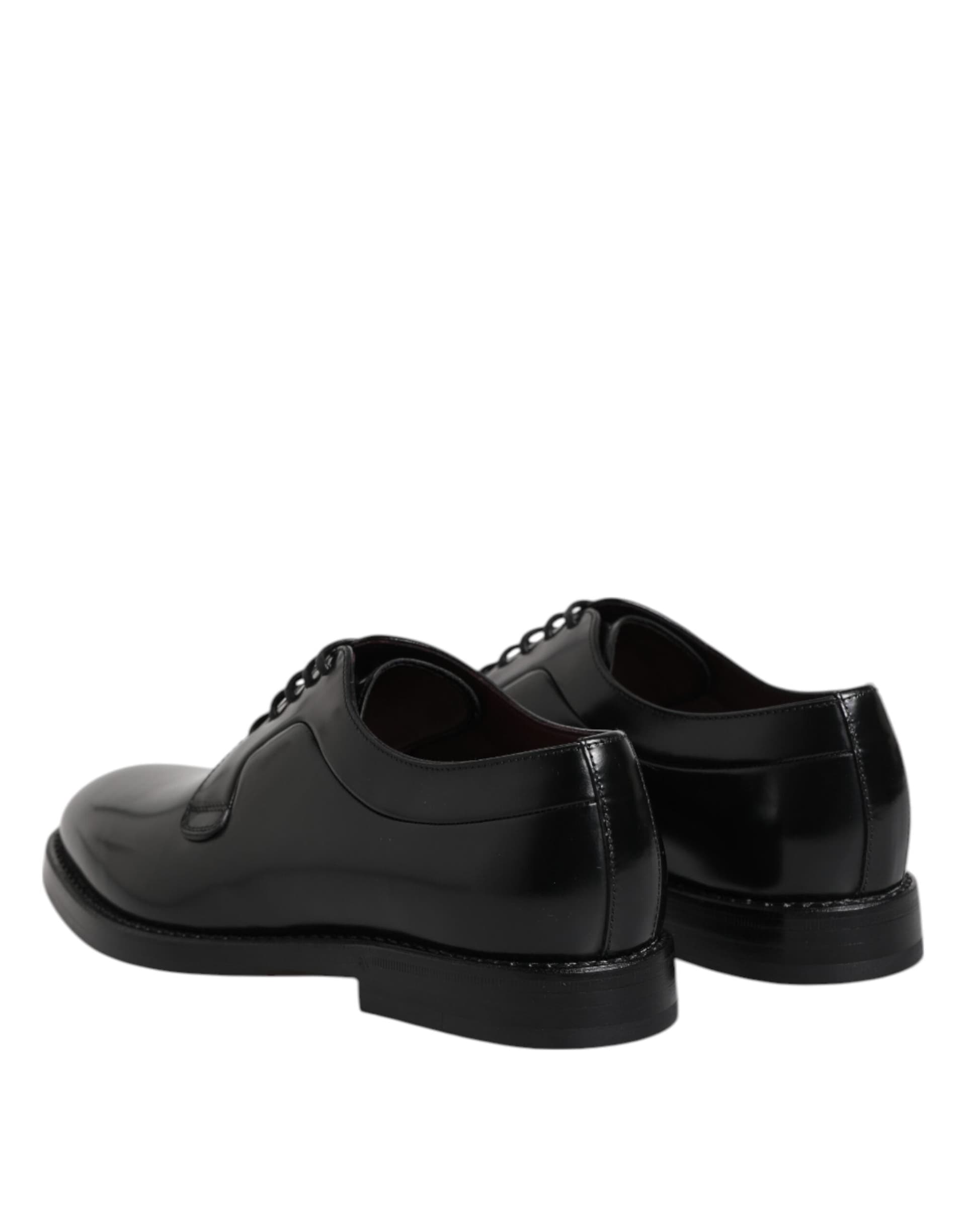 Dolce & Gabbana Black Calf Leather Lace Up Dress Derby Shoes - 4