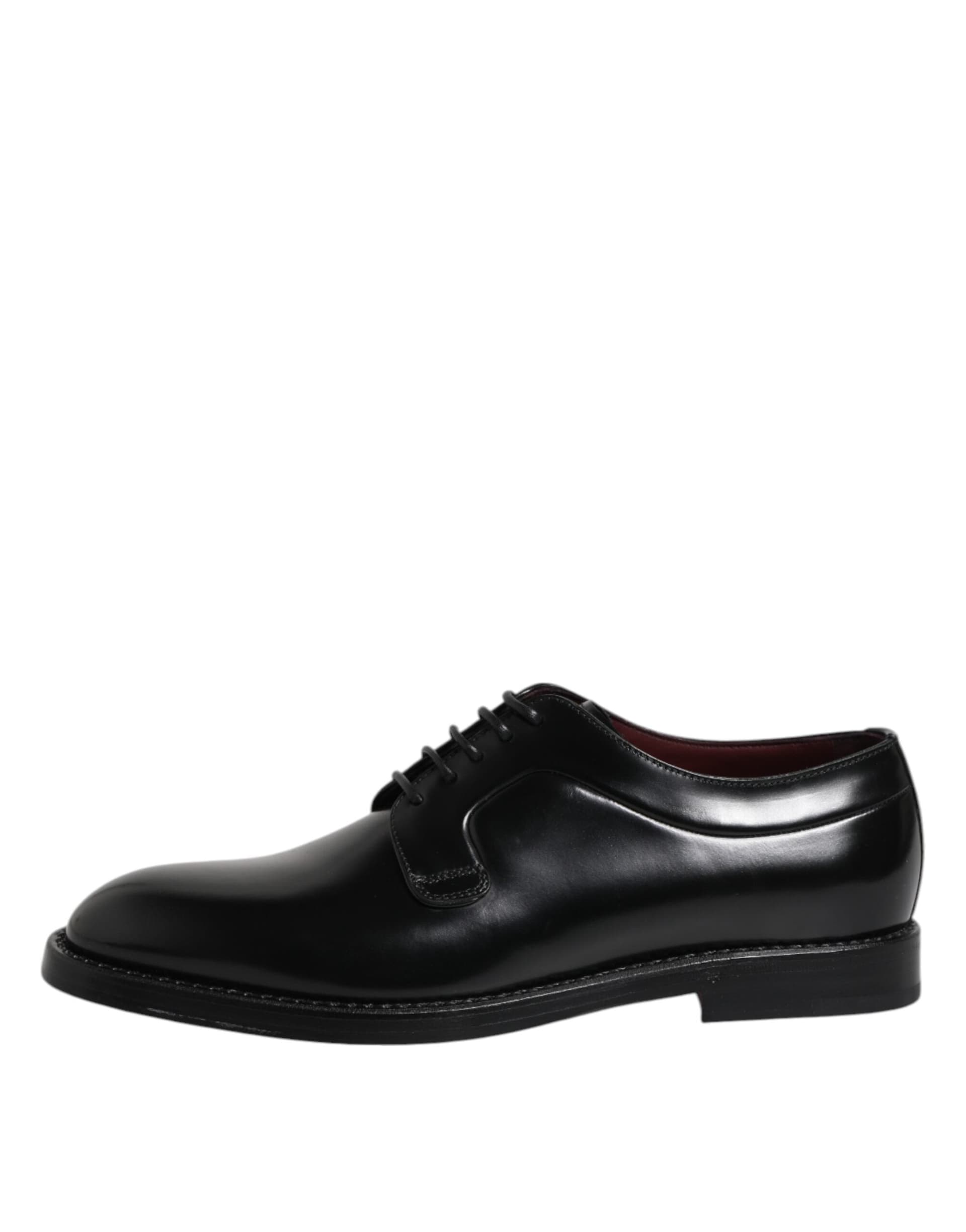 Dolce & Gabbana Black Calf Leather Lace Up Dress Derby Shoes - 5