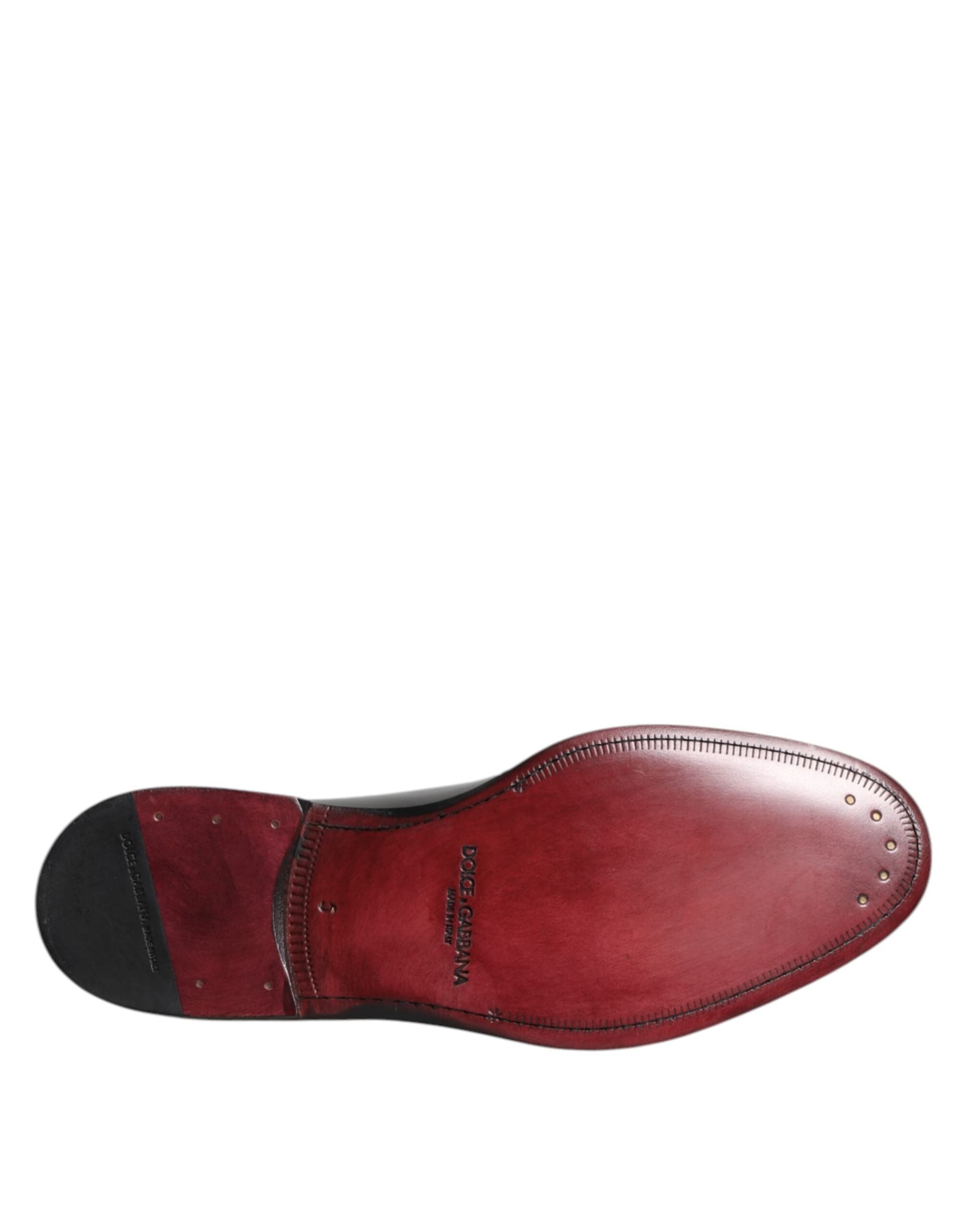 Dolce & Gabbana Black Calf Leather Lace Up Dress Derby Shoes - 8
