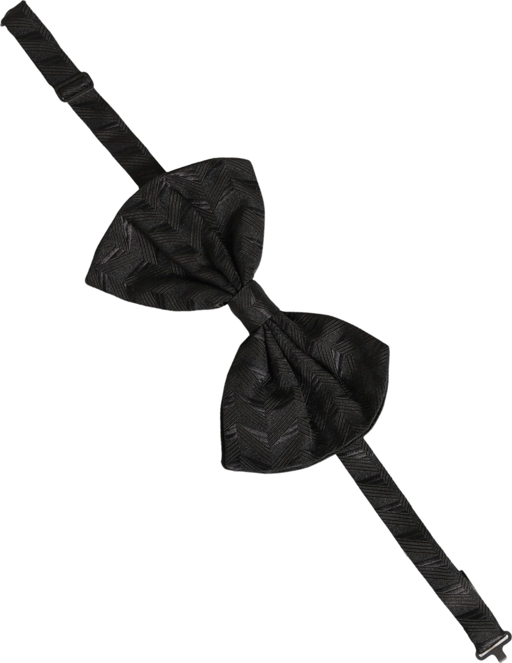 Dolce & Gabbana Men Black Patterned Adjustable Neck Papillon Bow Tie - 2