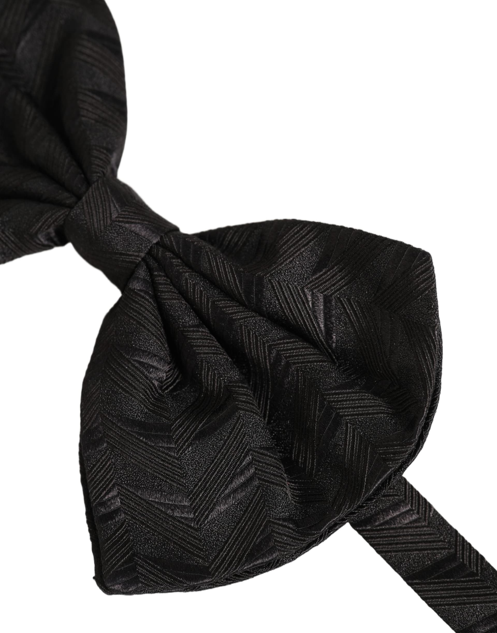 Dolce & Gabbana Men Black Patterned Adjustable Neck Papillon Bow Tie - 3