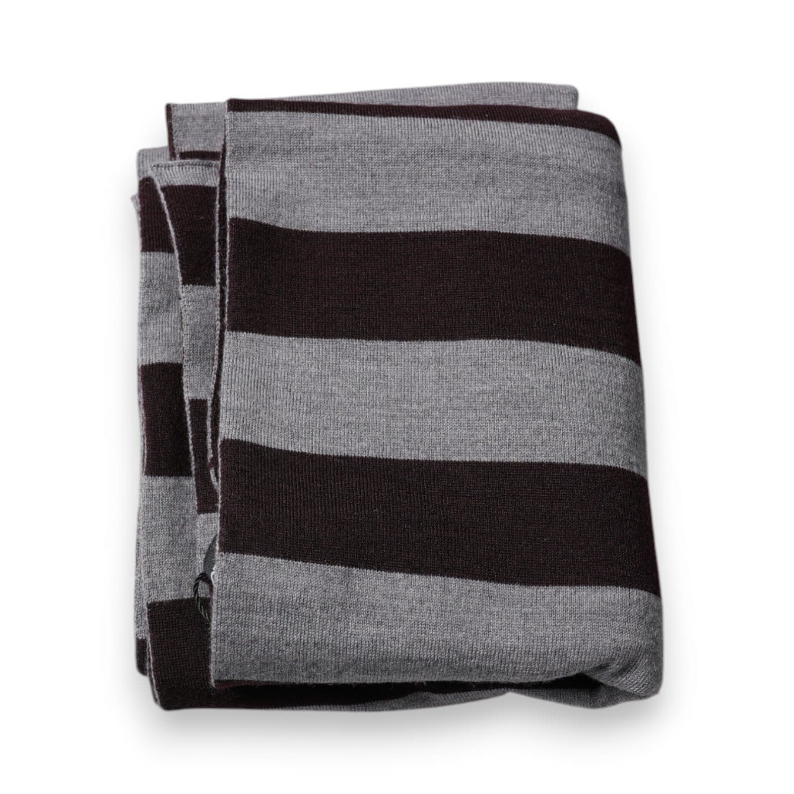 Dolce & Gabbana Black Gray Stripes Wool Neck Wrap Scarf - 2