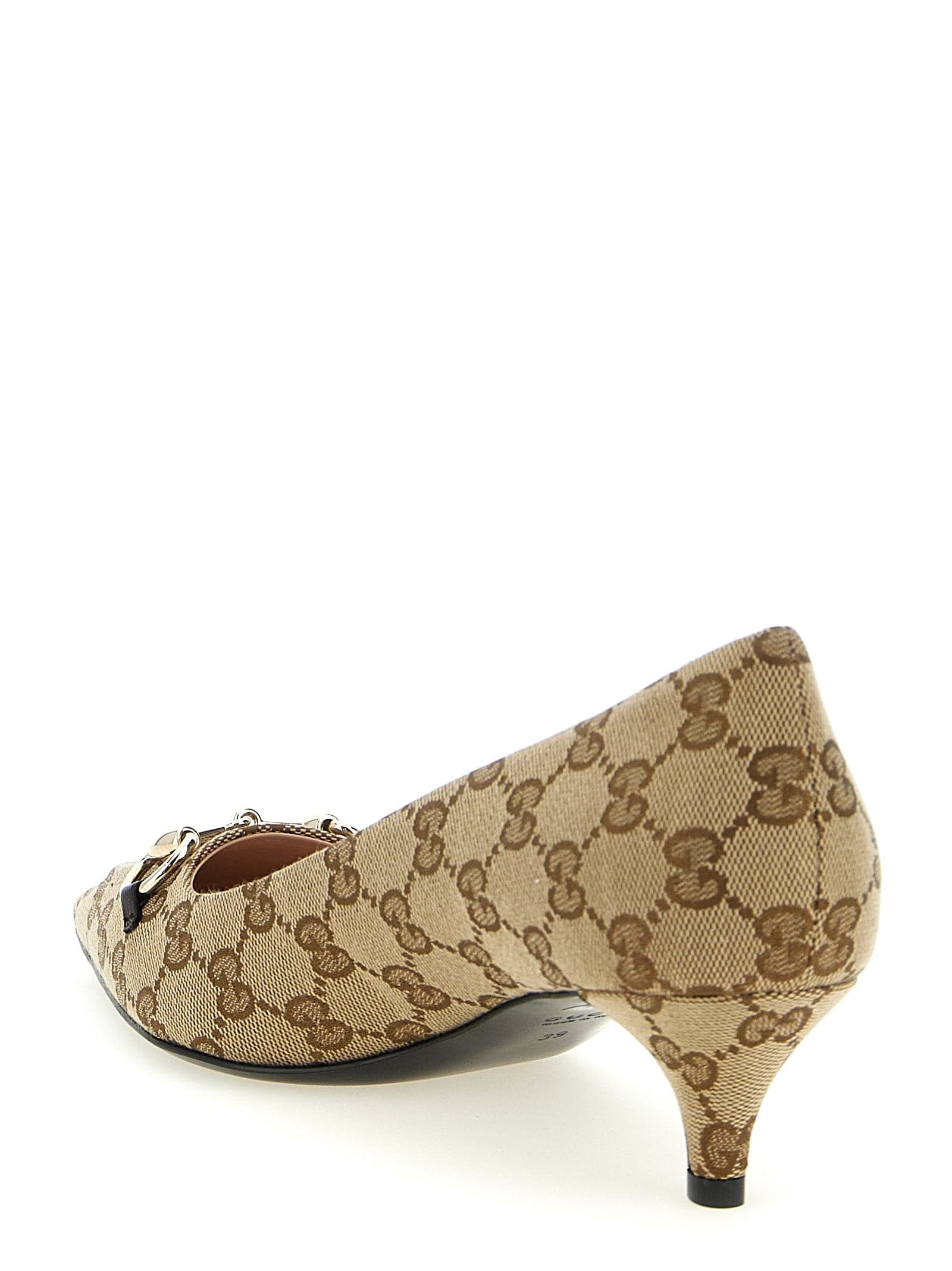 Gucci Beige Polyester Mid Heel Pumps - 3