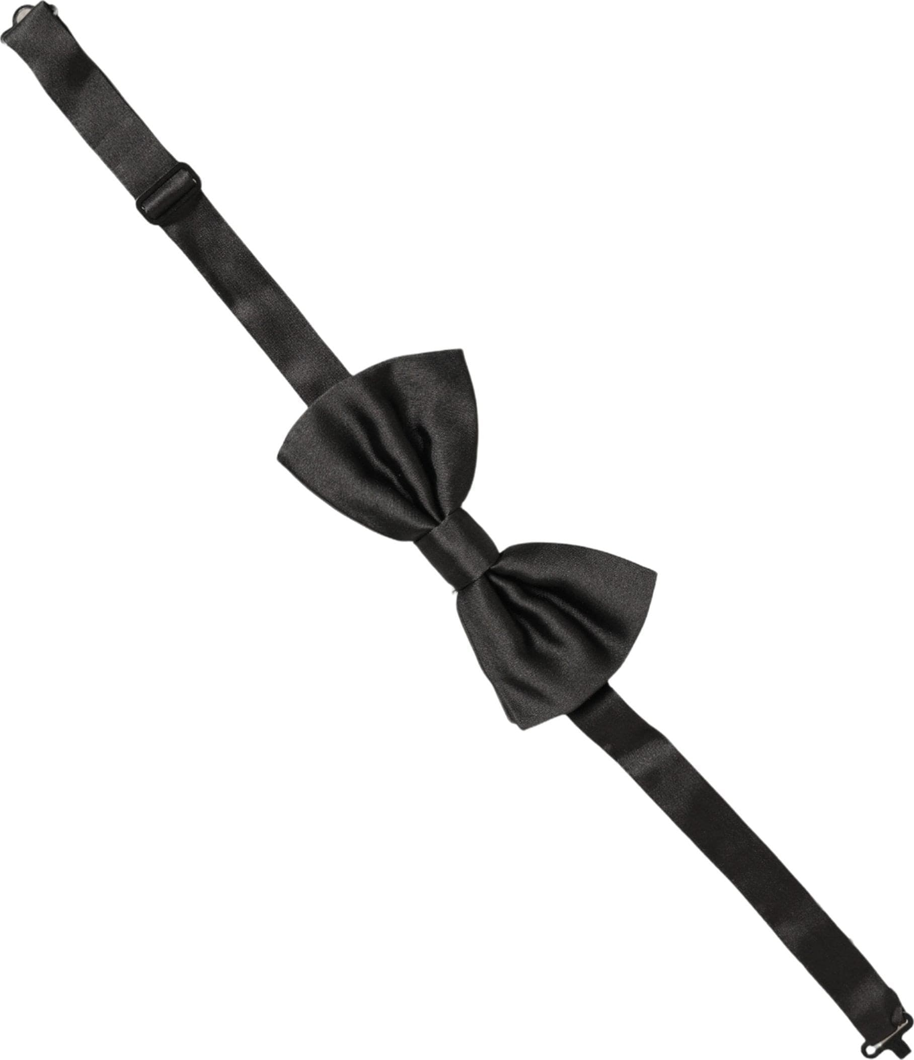 Dolce & Gabbana Men Black 100% Silk Adjustable Neck Papillon Bow Tie - 2