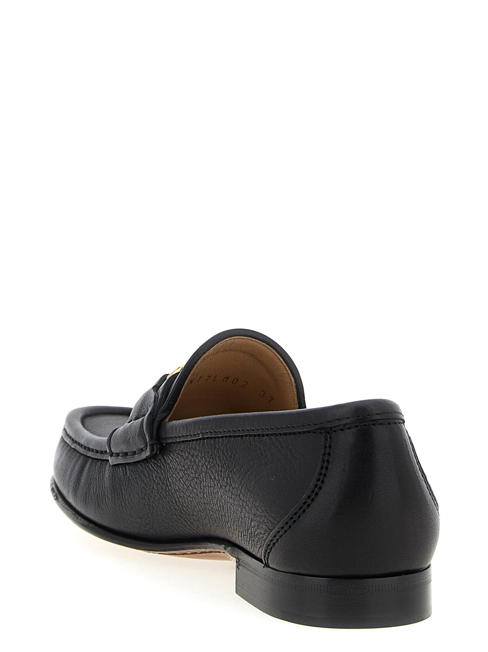 Valentino Garavani Black Buffalo Leather Slip-On Loafers - 3