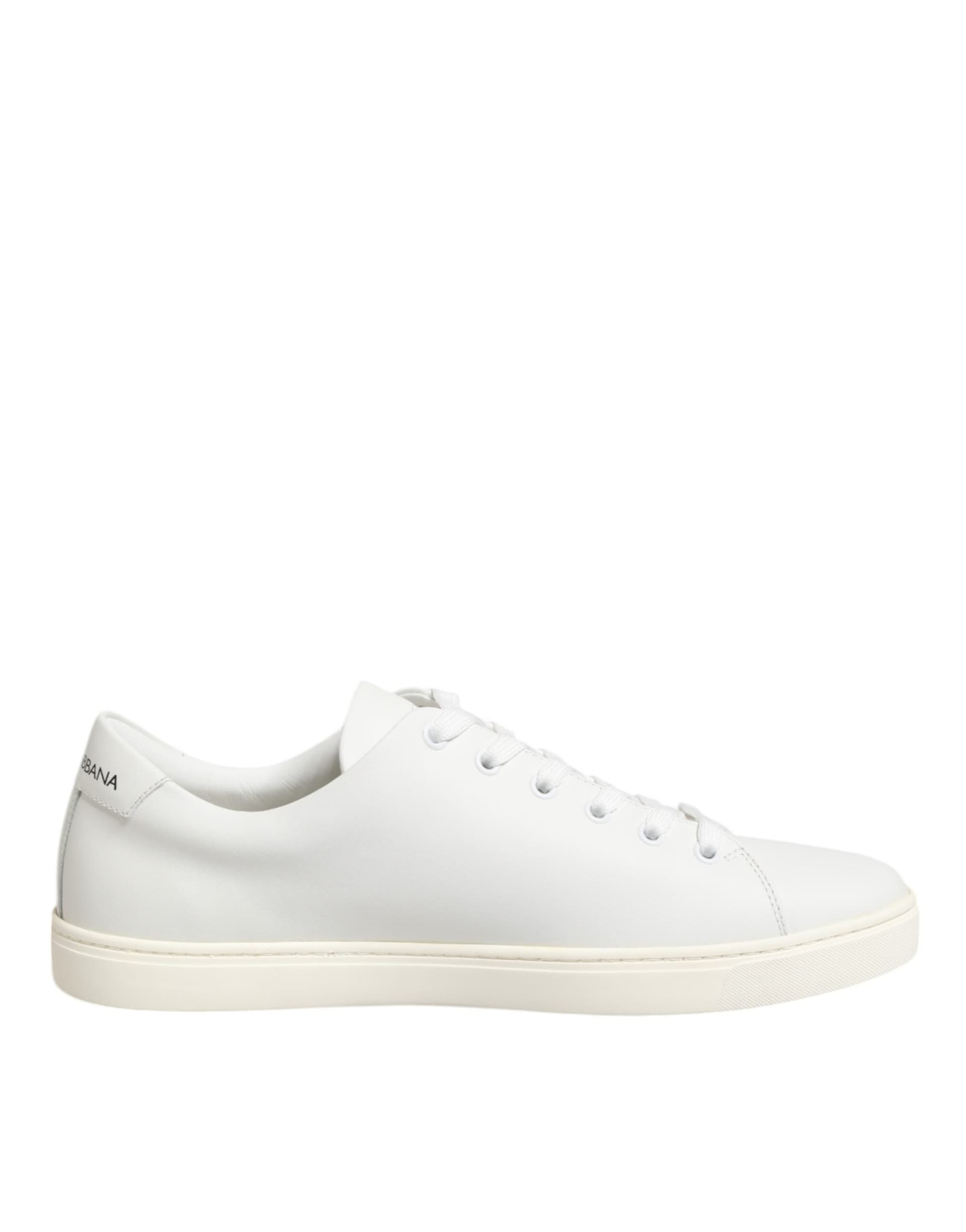 Dolce & Gabbana White Leather Sacred Heart Patch Sneakers Shoes - 6