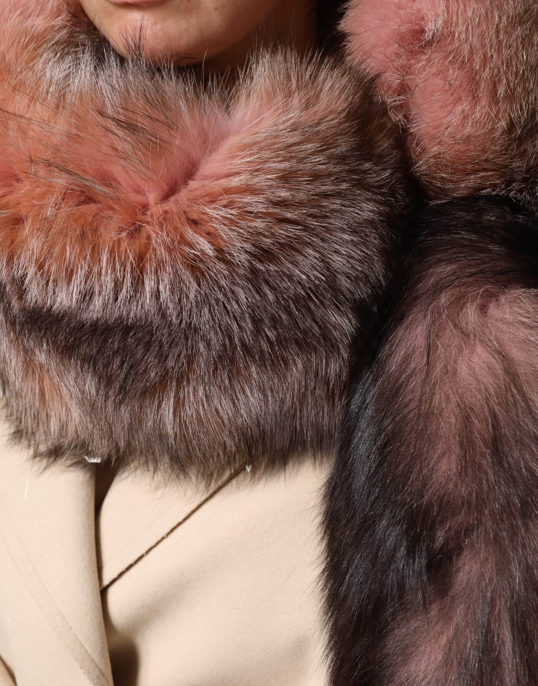 Dolce & Gabbana Pink Frost Fox Fur Neck Warmer Winter Scarf - 5