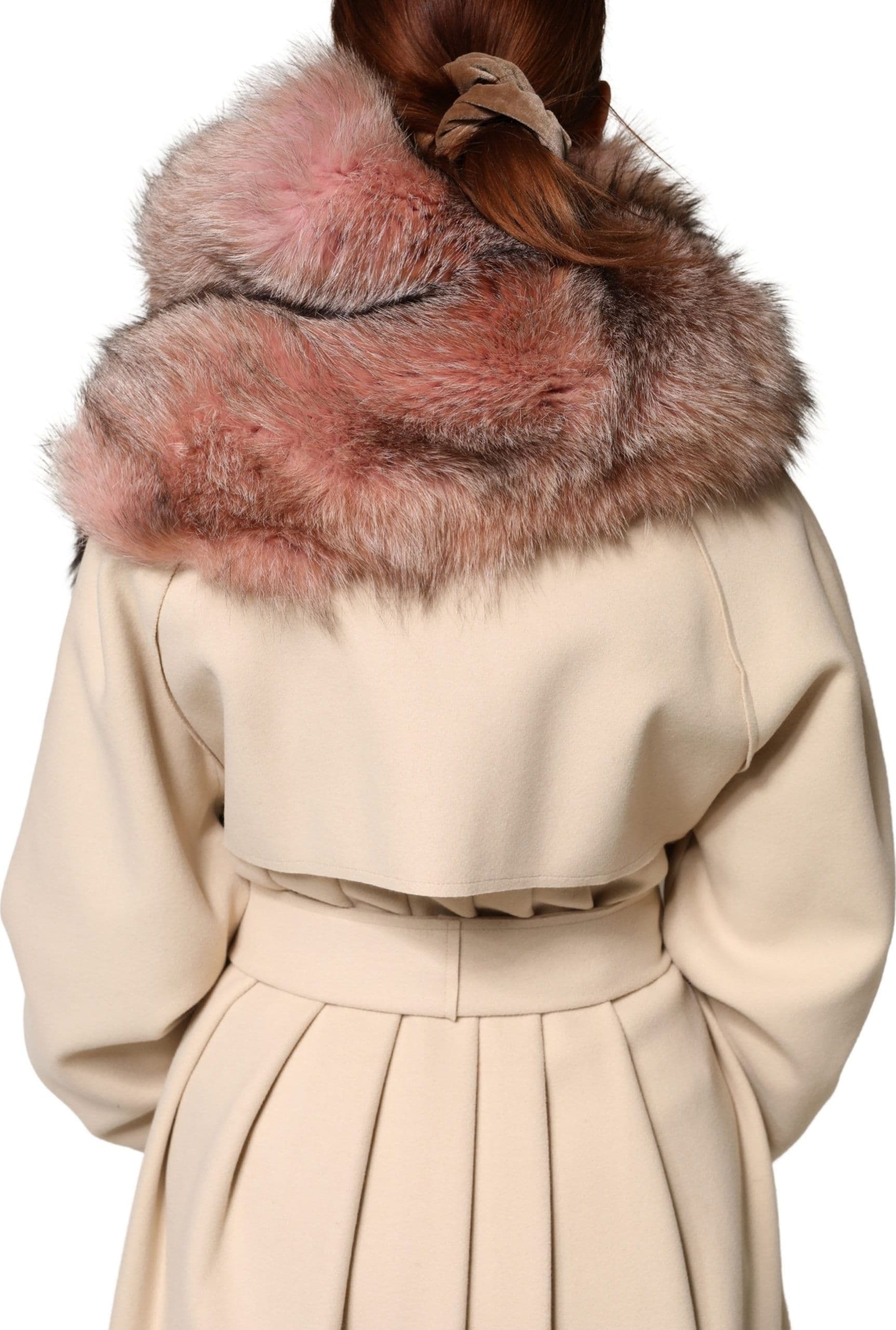 Dolce & Gabbana Pink Frost Fox Fur Neck Warmer Winter Scarf - 8