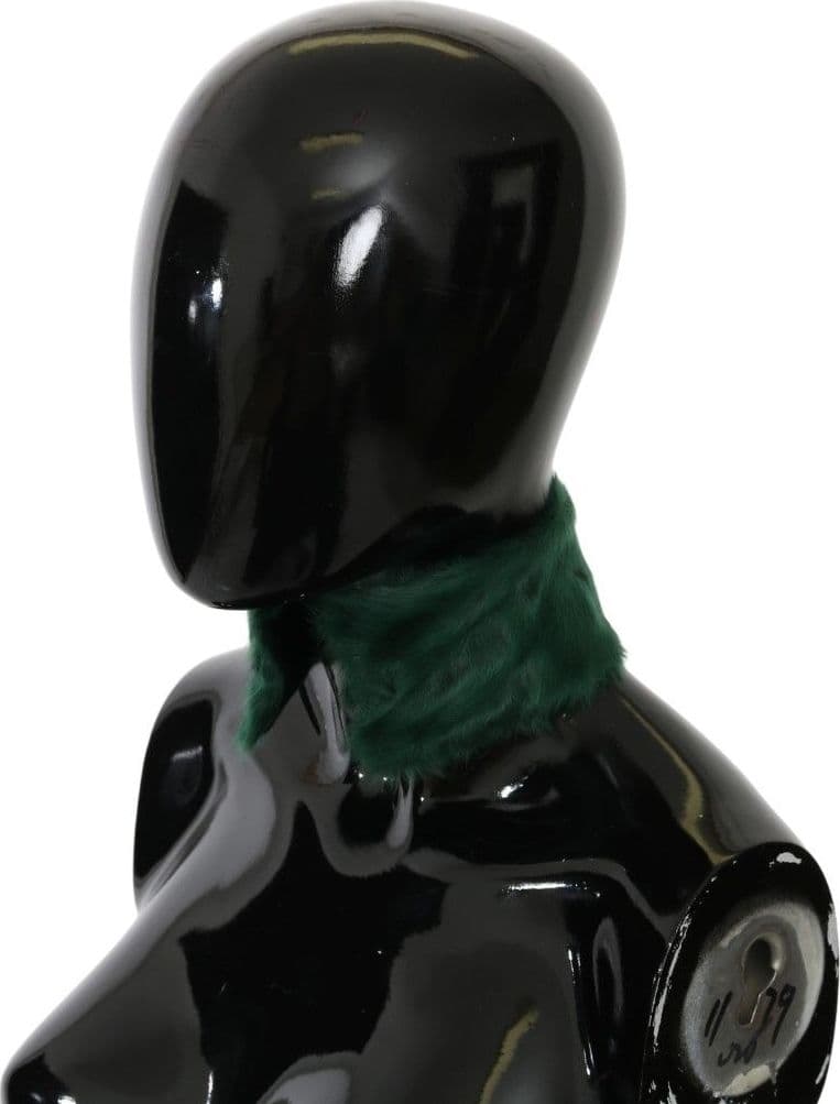 Dolce & Gabbana Green Fur Neck Collar Wrap Lambskin Scarf - 4