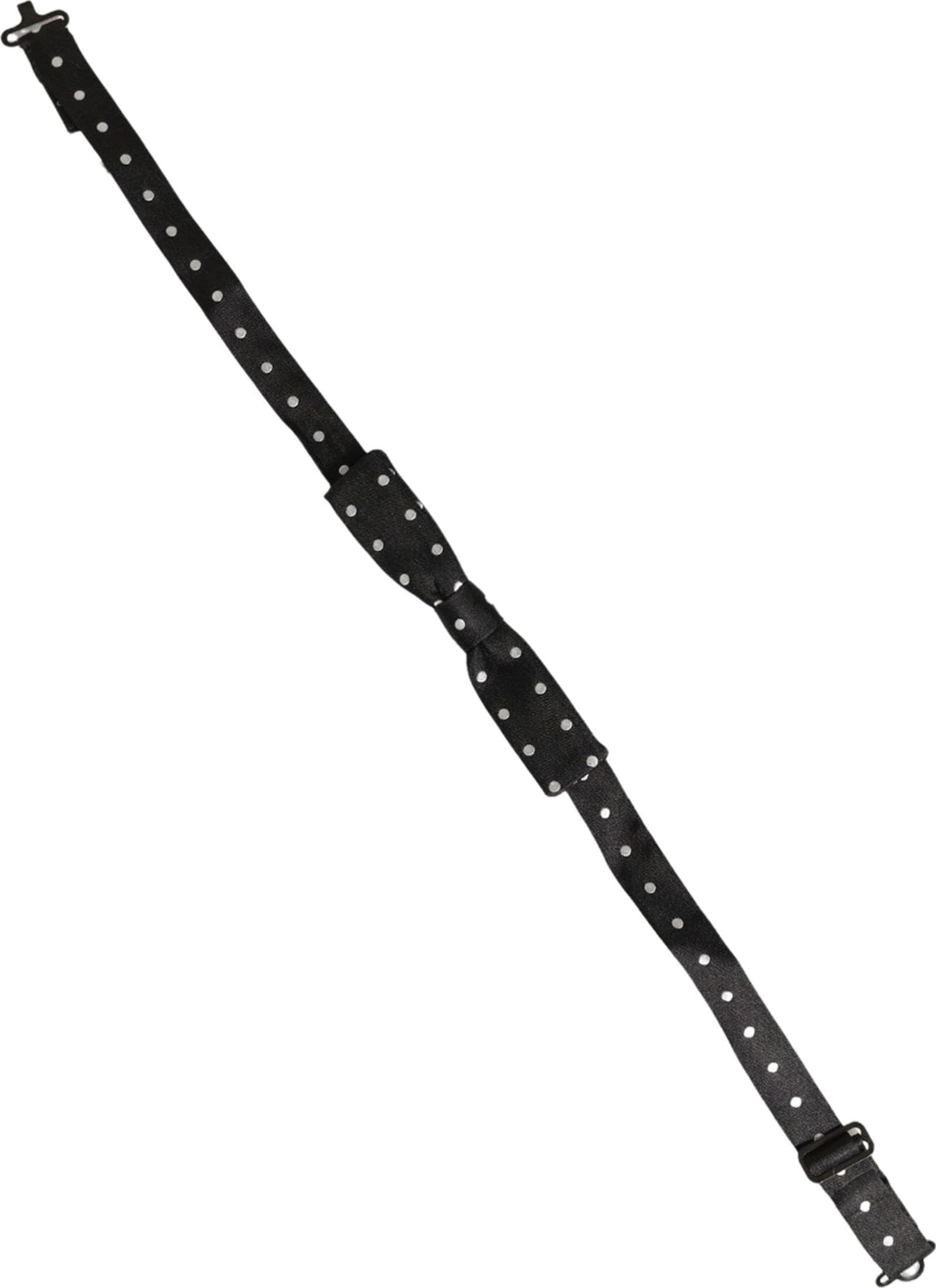 Dolce & Gabbana Black White Polka Dot Adjustable Neck Papillon Bow Tie - 2