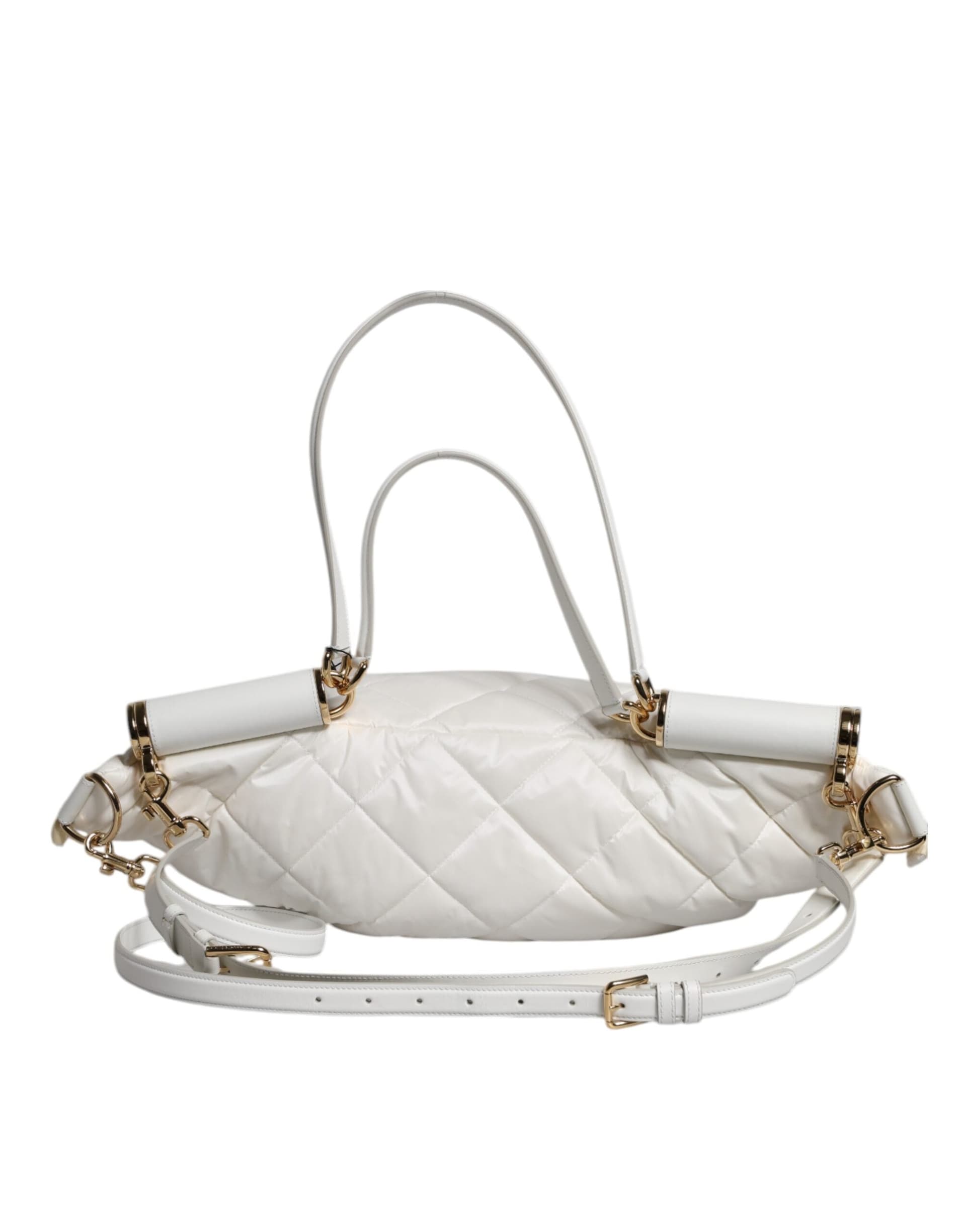 Dolce & Gabbana White Quilted Logo Plaque Belt Waist Fanny Pack Bag - 5