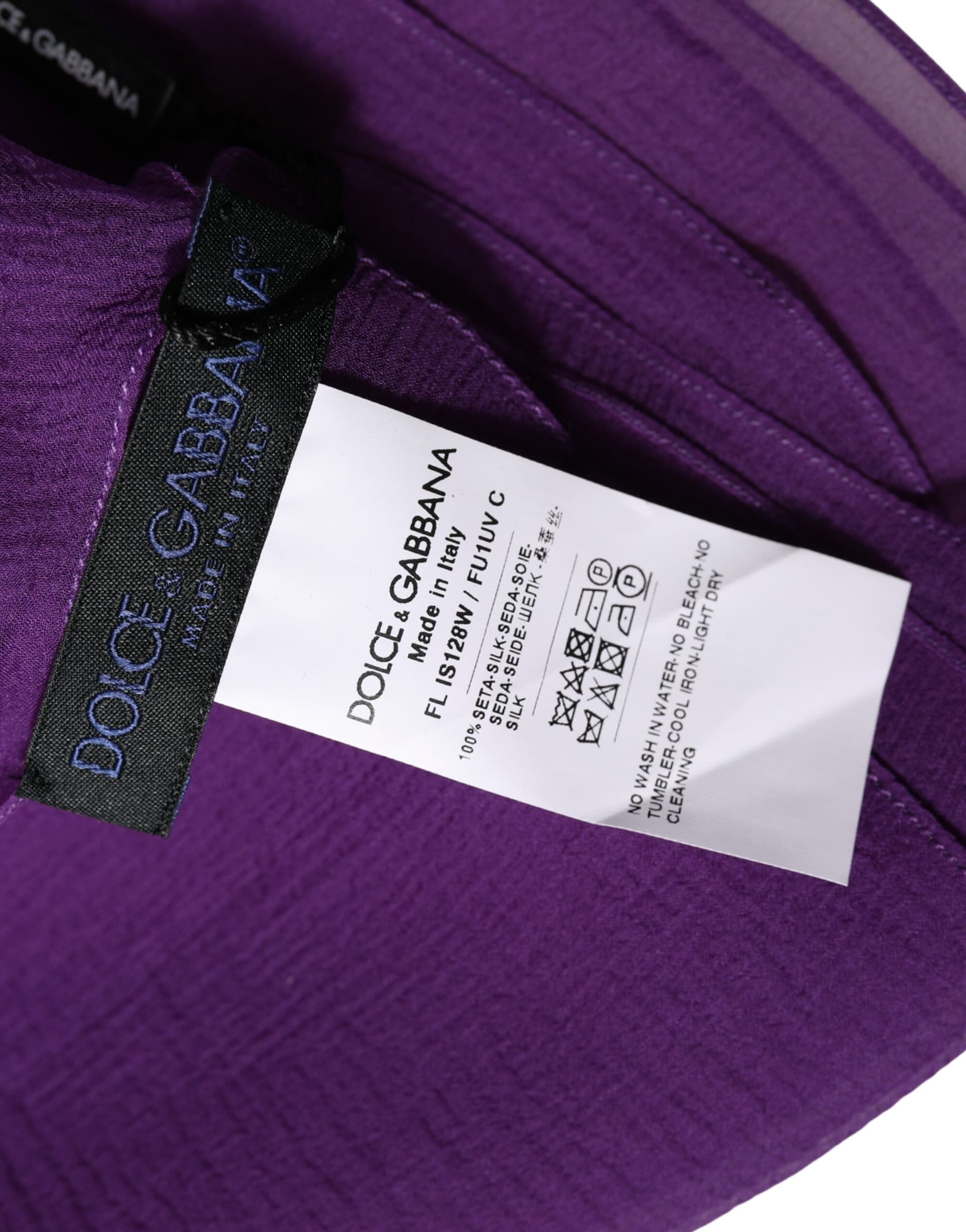 Dolce & Gabbana Purple Silk Neck Wrap Shawl Stole 200cm x 134cm Scarf - 2