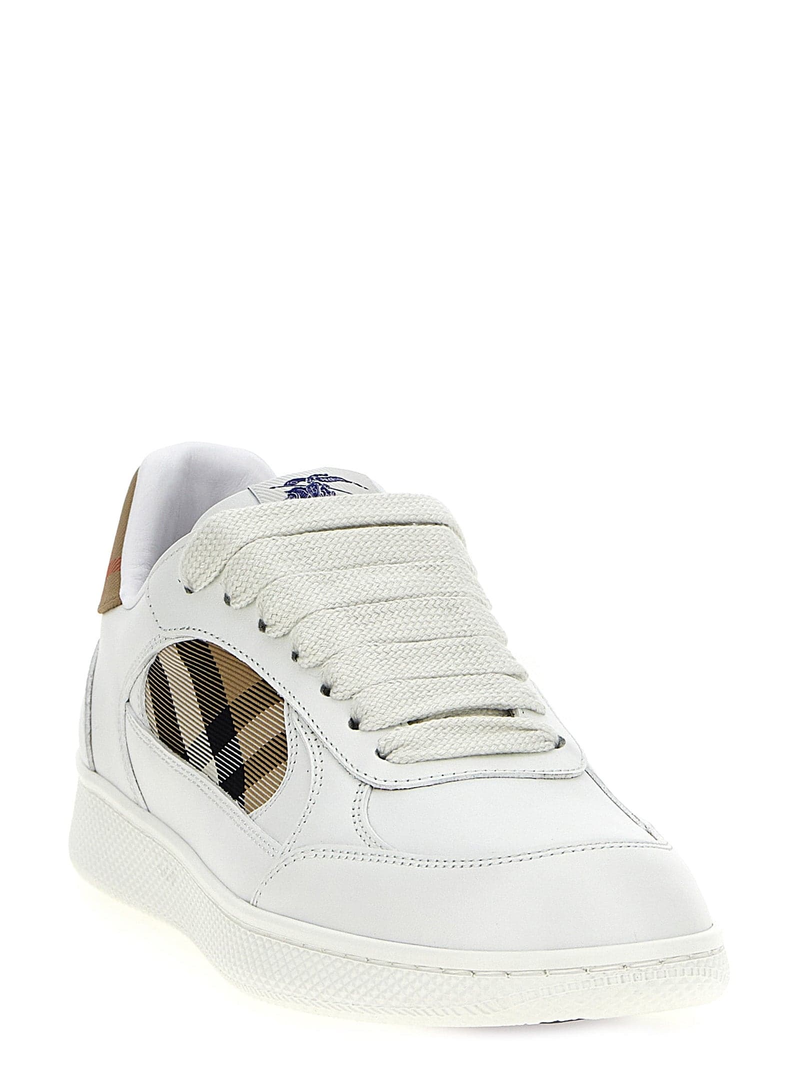 Burberry Beige Leather Low Top Sneakers - 2