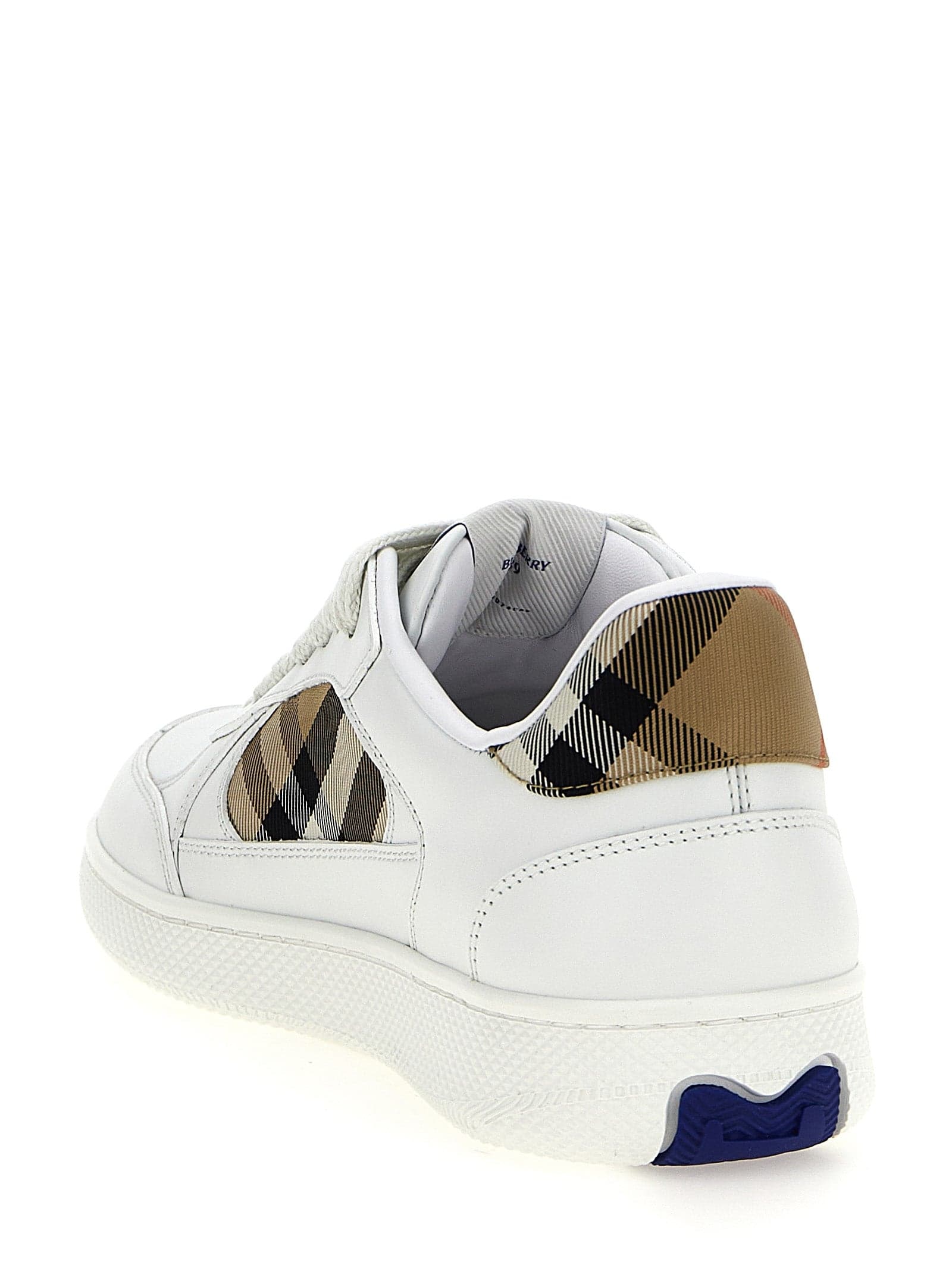 Burberry Beige Leather Low Top Sneakers - 3