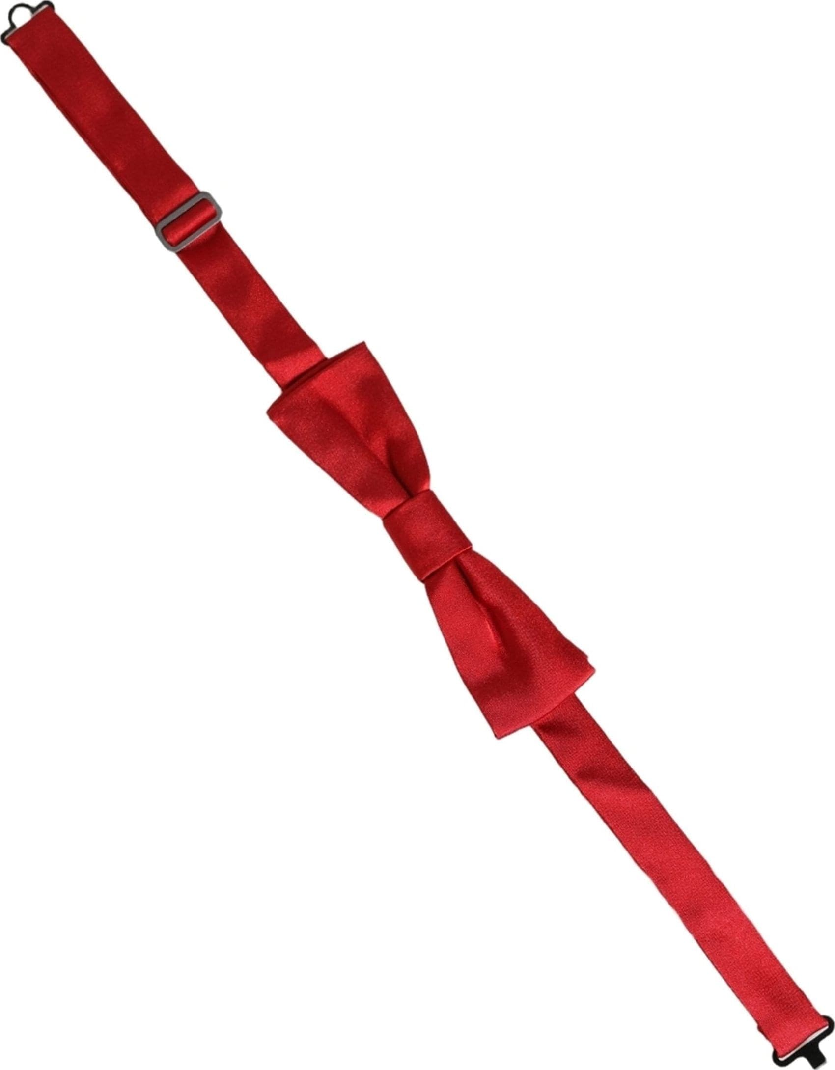 Dolce & Gabbana Men Red 100% Silk Adjustable Neck Papillon Bow Tie - 2